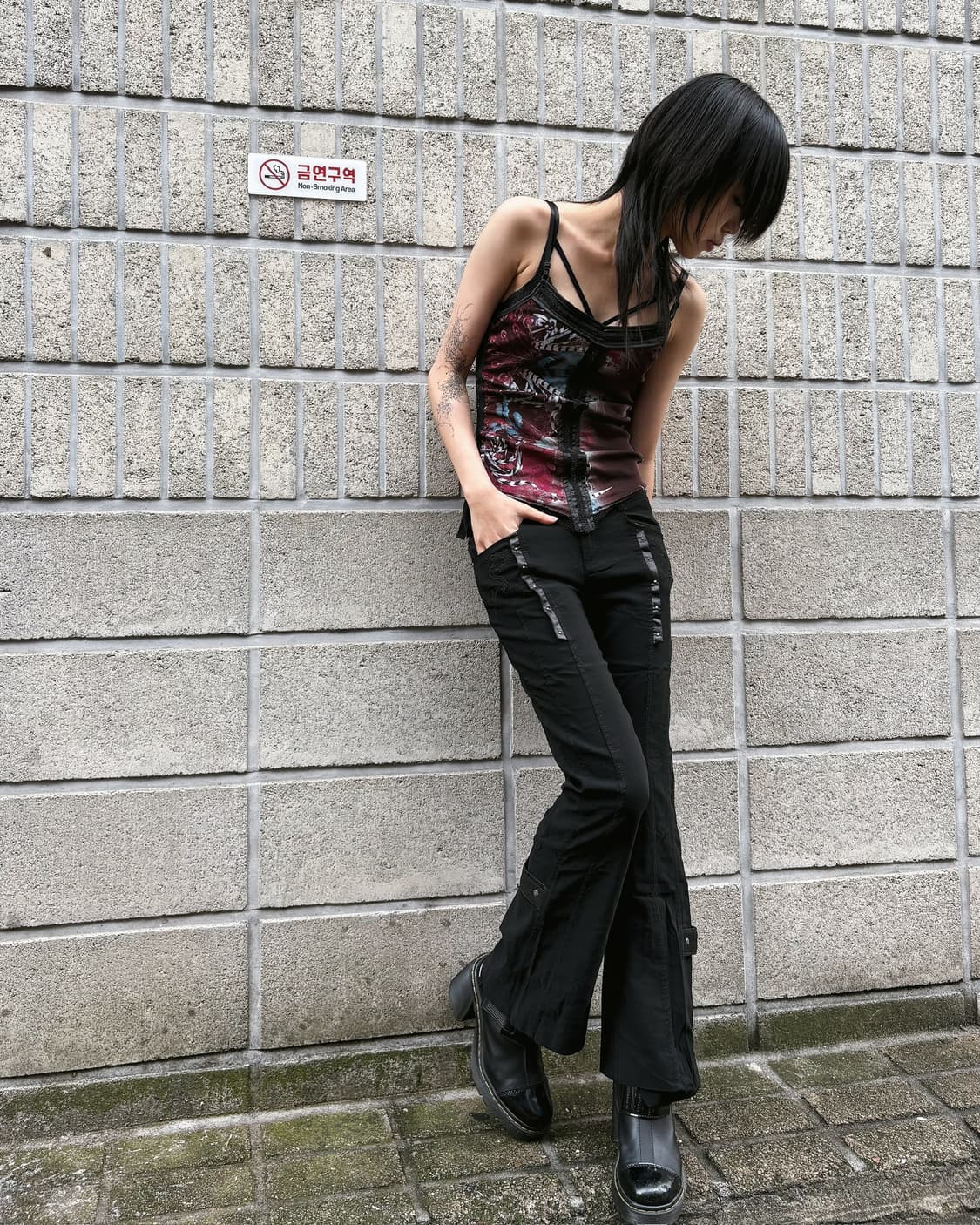 오즈온 고딕 매쉬 부츠컷 팬츠 상품이미지2