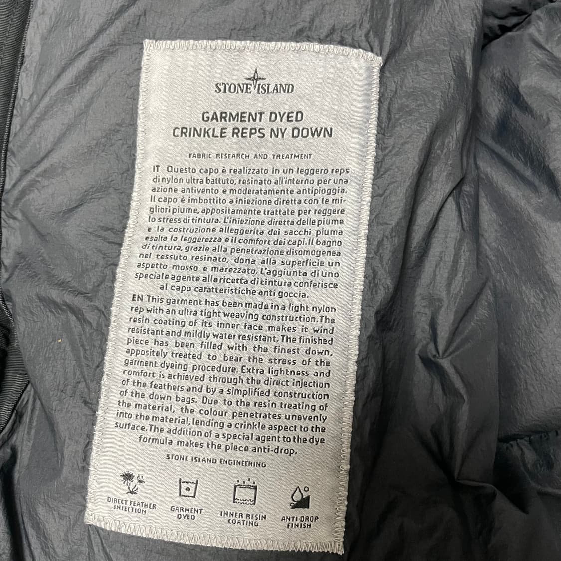 스톤아일랜드 크링클랩스 패딩 L 블랙 정품 상품이미지7