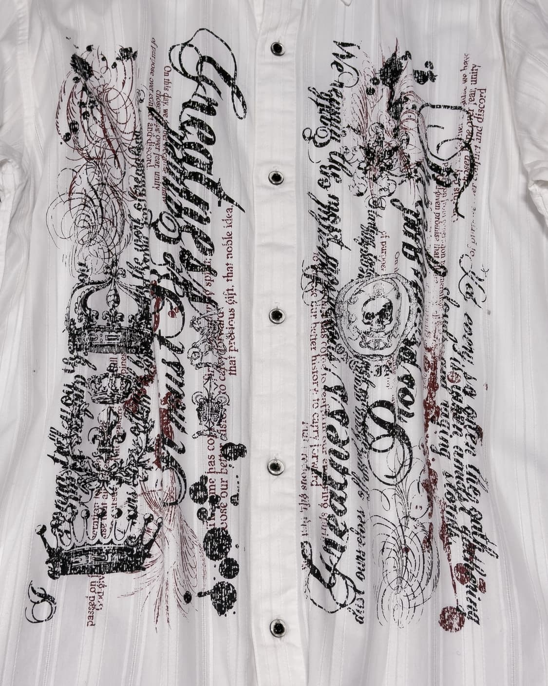 {UNKNOWN} Punk Graphic Striped Shirt  상품이미지5