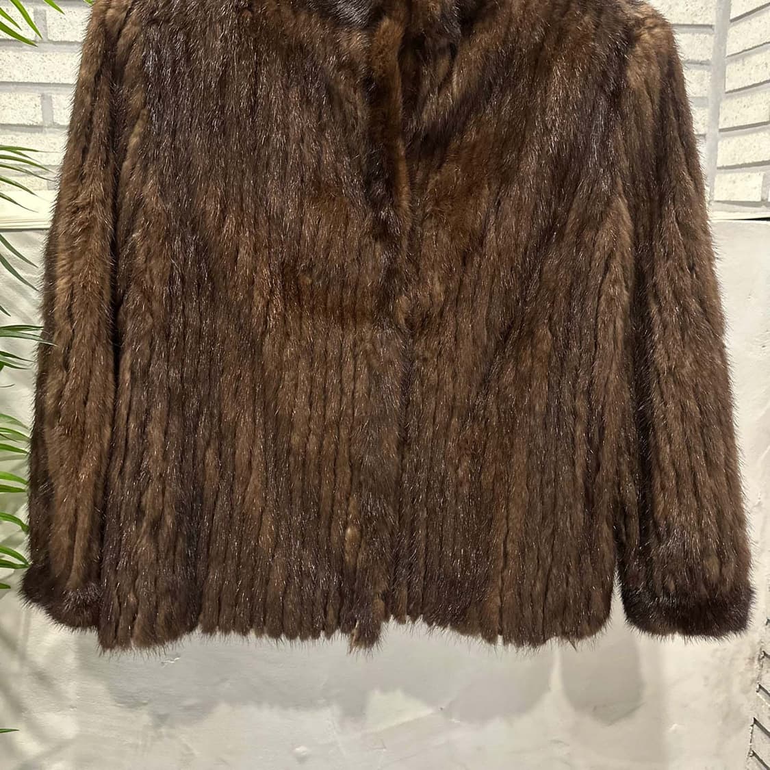 JPN VINTAGE 퍼 자켓 하이넥 투포켓 디테일 브라운 상품이미지5