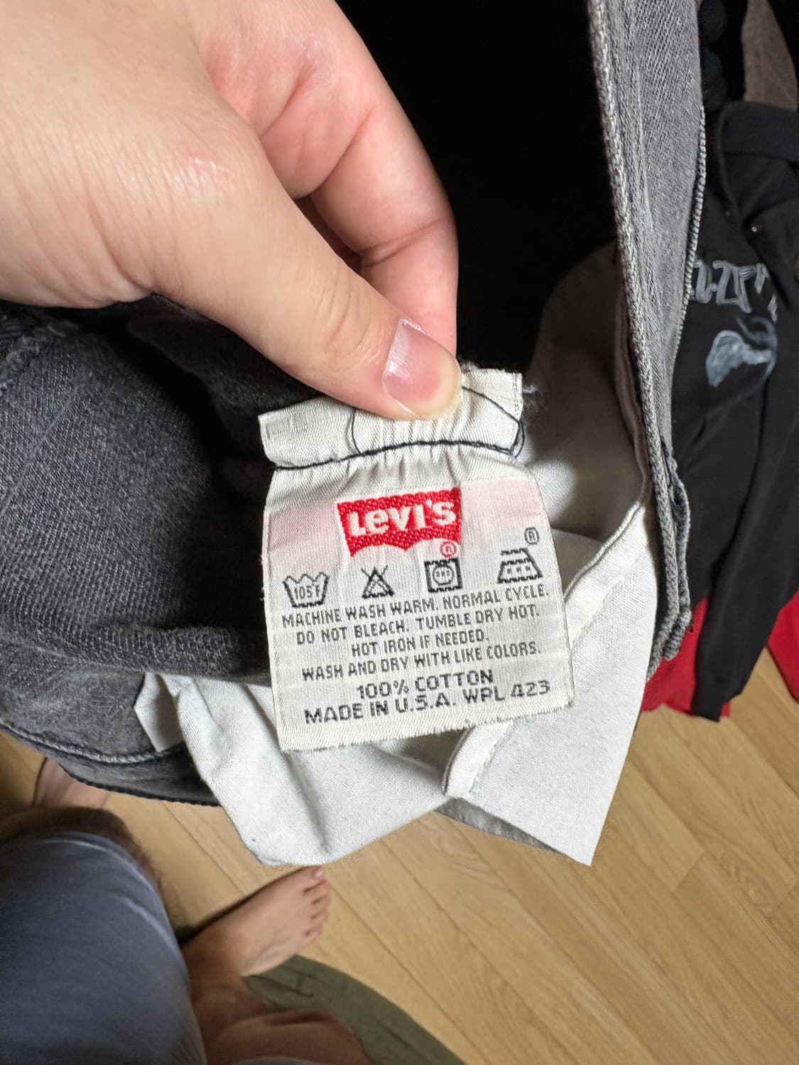 90s usa 리바이스 501-0660 흑청 36x32 상품이미지4