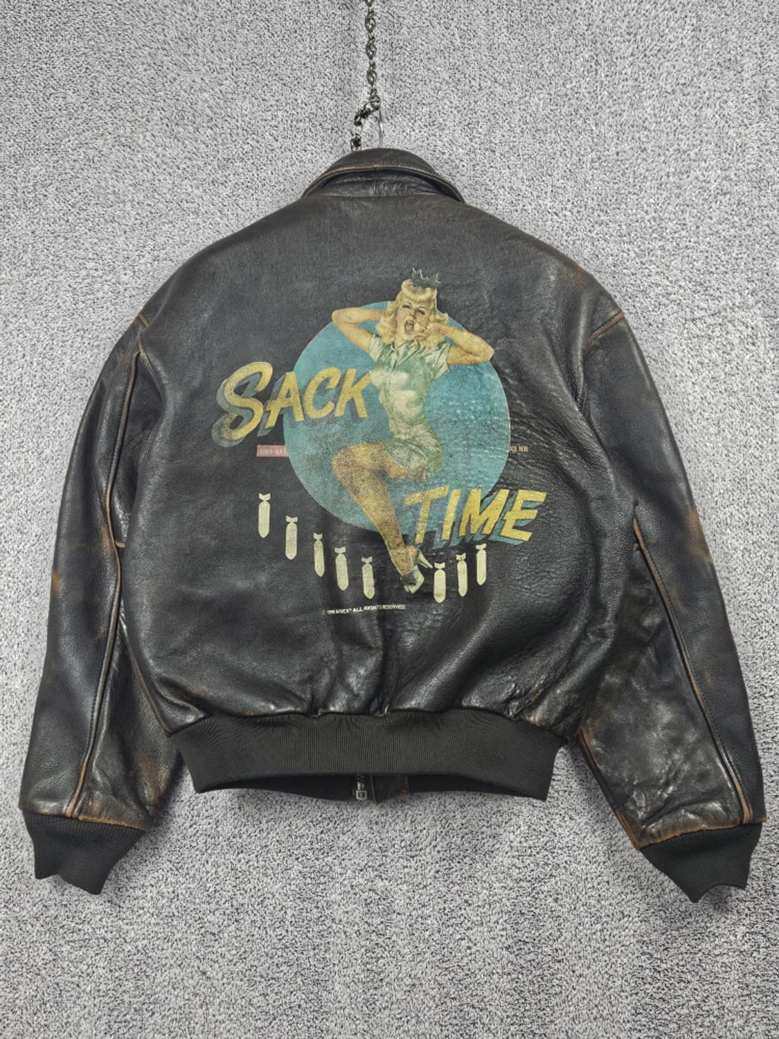 90's AVIREX 핀업걸 A-2 가죽 플라이트 자켓 (S)/10481 상품이미지1