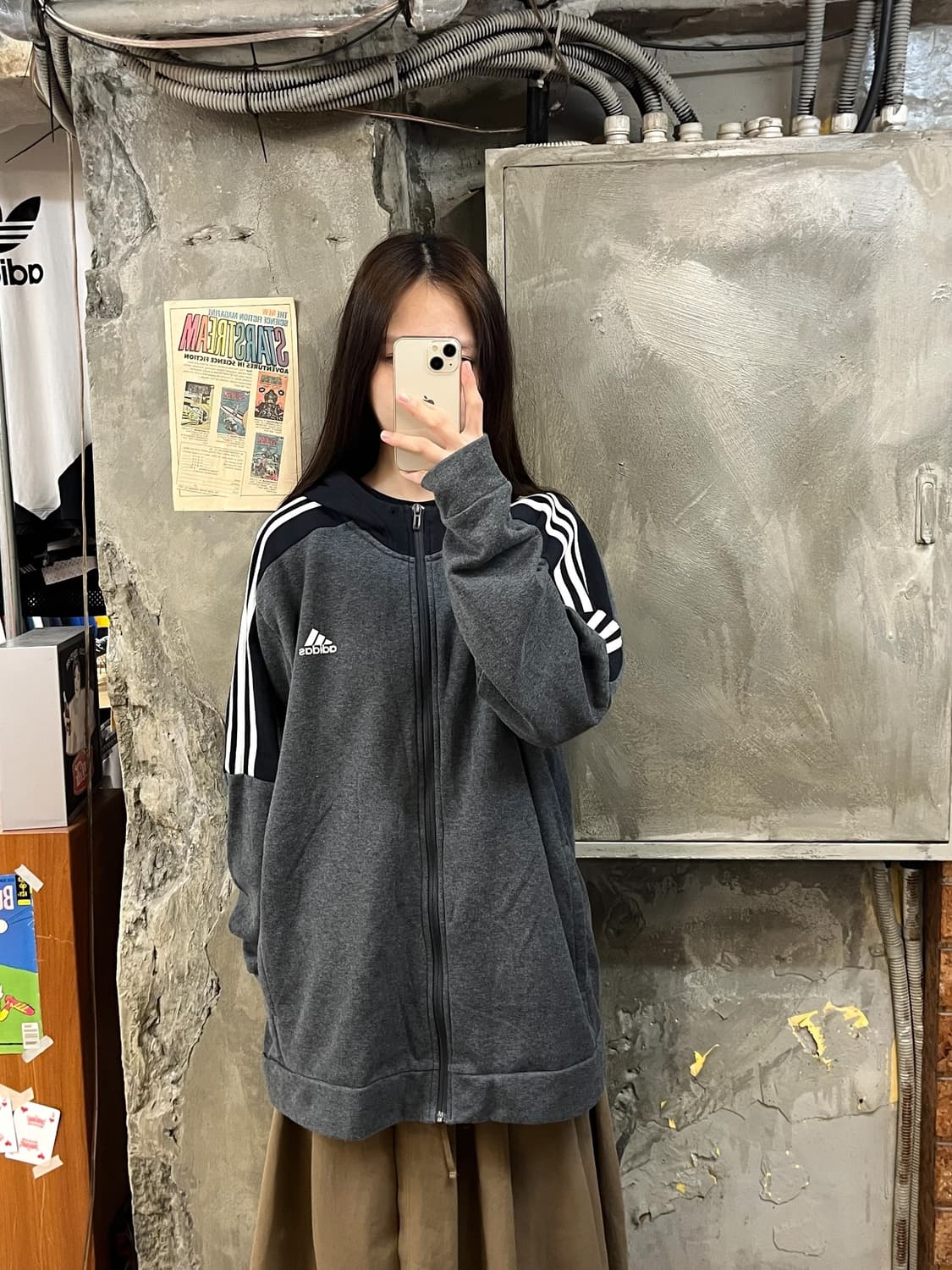 아디다스 후드집업 차콜 XL #csz879 상품이미지2