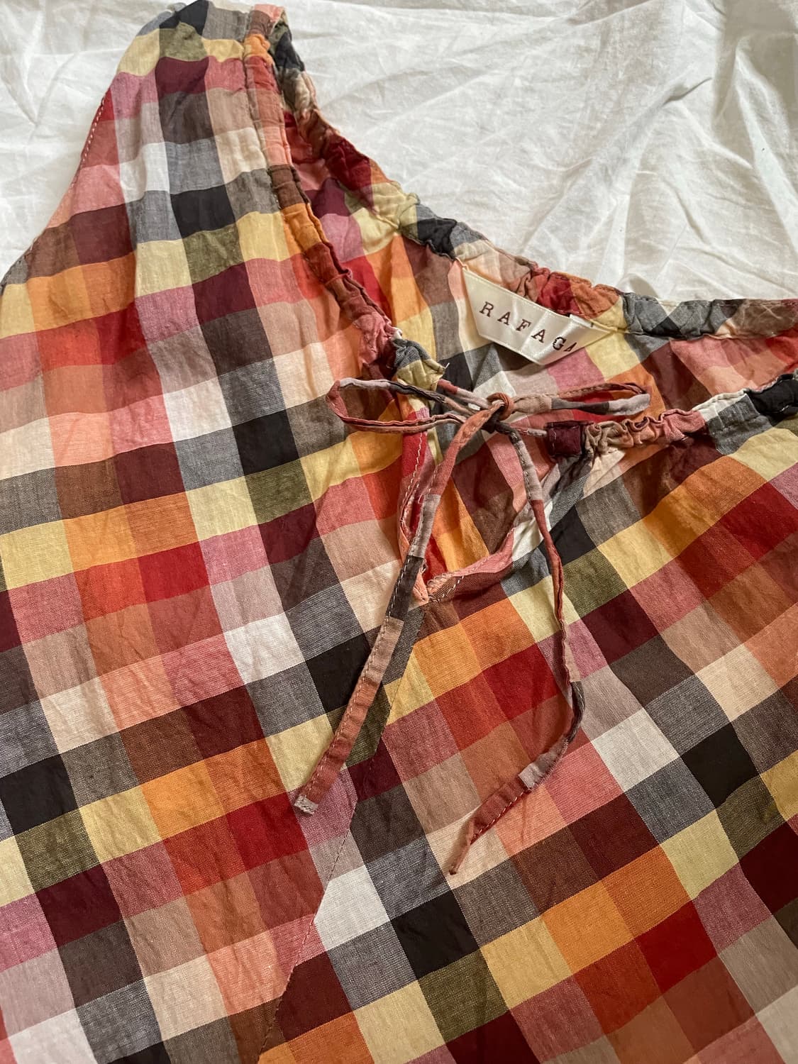 체크 리본 나시 블라우스 상품이미지4