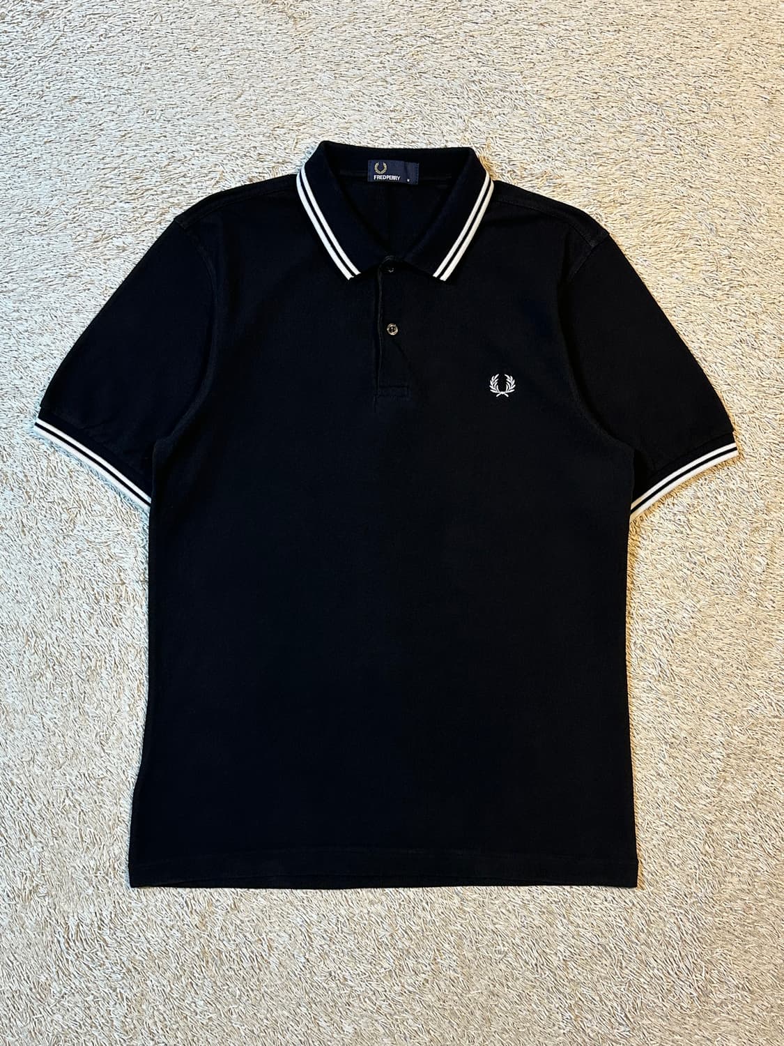 프레드페리 FREDPERRY 트윈 팁 패널 폴로 반팔 카라티 블랙 상품이미지1