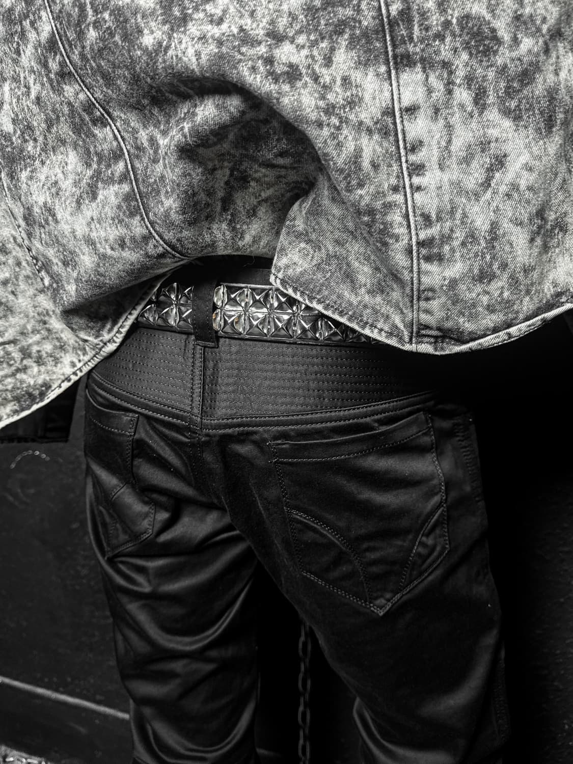 Black Slim Biker Pants 상품이미지5