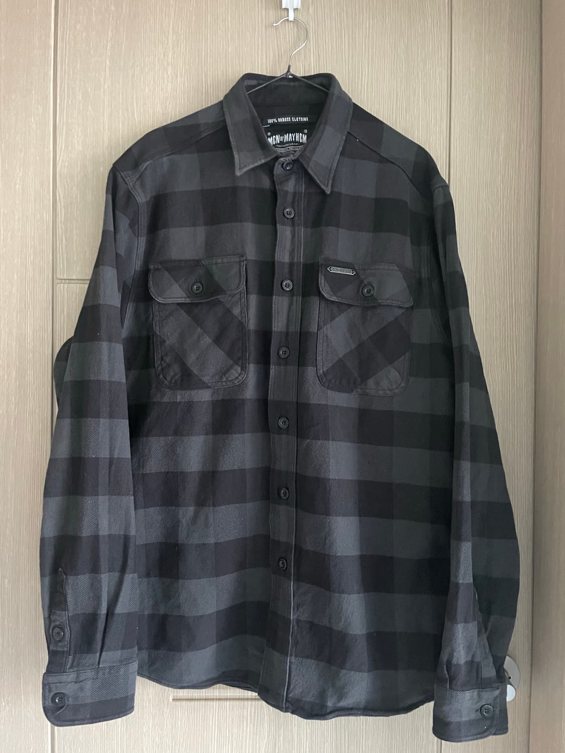 Men of Mayhem 바이커 플라넬 락펑크 체크 셔츠 상품이미지3