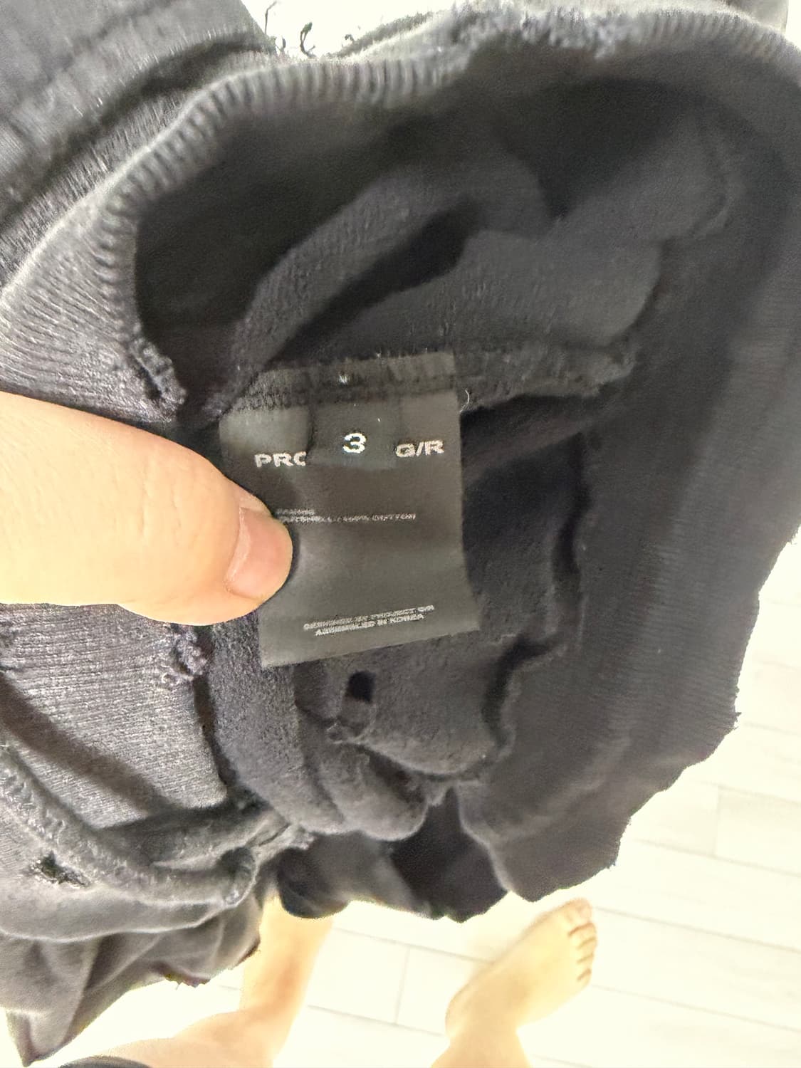 급처) 프로젝트 G/R 후드 블랙 3사이즈 급처 상품이미지3