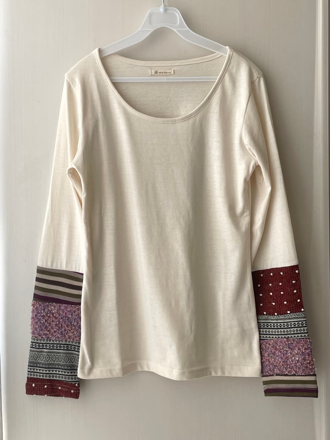 빈티지 패치워크 티셔츠 / 모리걸 하구미 히피 상품이미지1