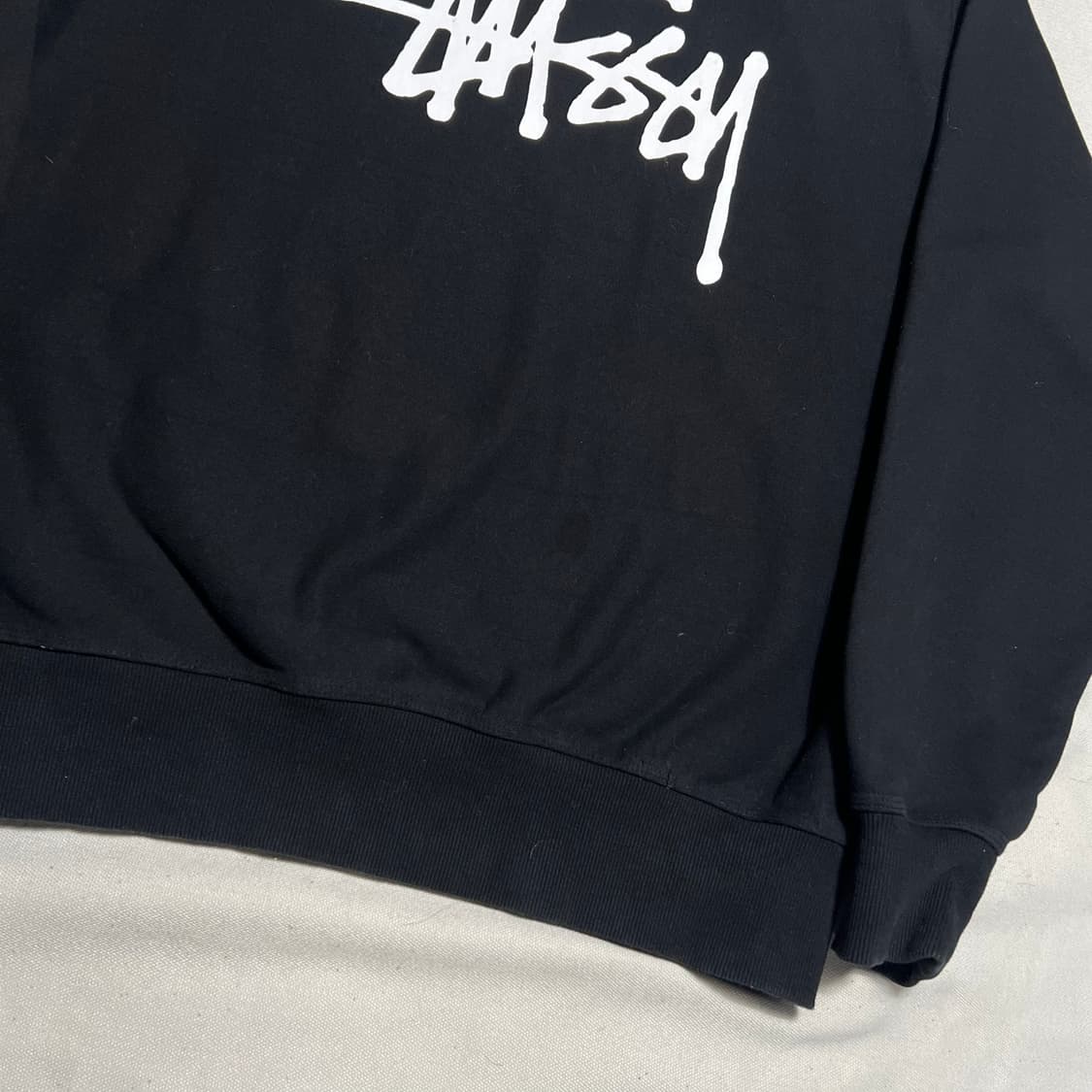 Stussy 스탁 빅로고 블랙 기모 맨투맨 상품이미지5