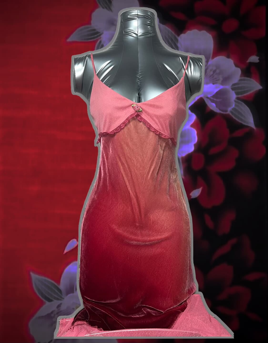 BETSEY JOHNSON 뱃시존슨 그라데이션 벨벳 롱 슬립 원피스 상품이미지1