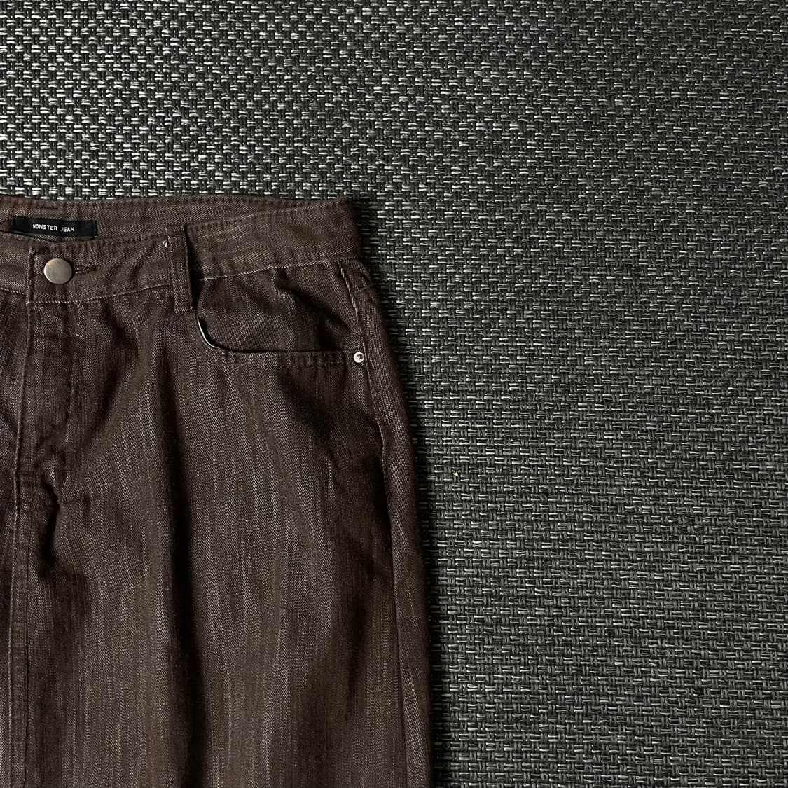 (32) 몬스터진 브라운 데님 롱 스커트 2XL 상품이미지3