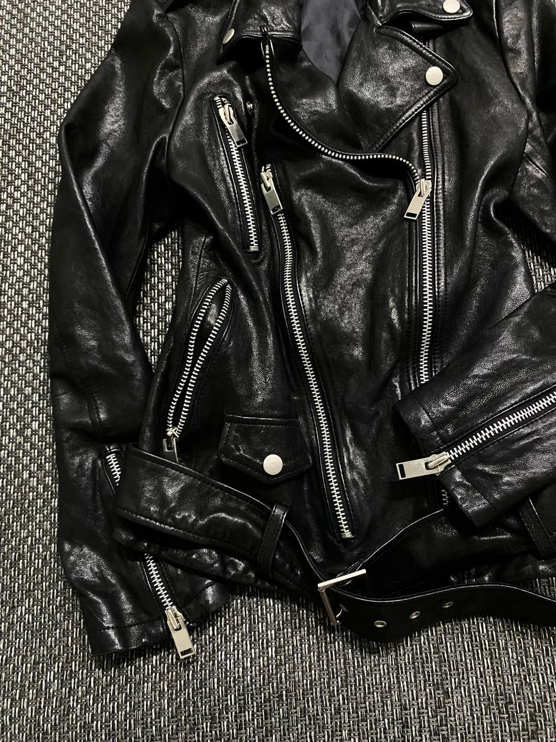 Multi Zipper Detail Leather Jacket 상품이미지2