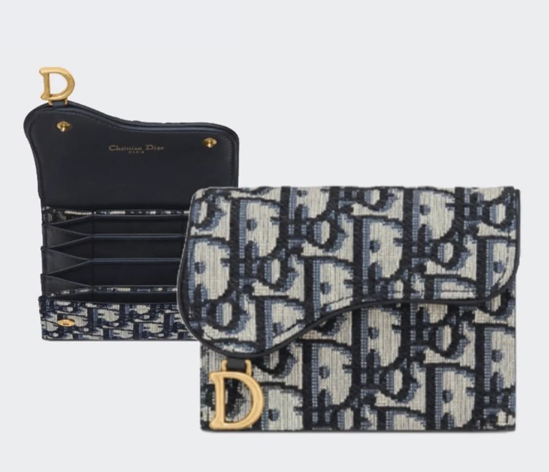 디올 오블리크 새들 아코디언 카드지갑 상품이미지1