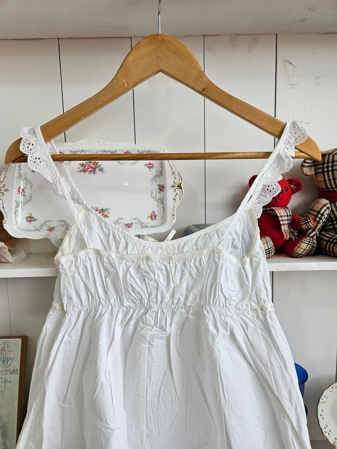 코튼레이스 리본 화이트 나시탑 상품이미지5