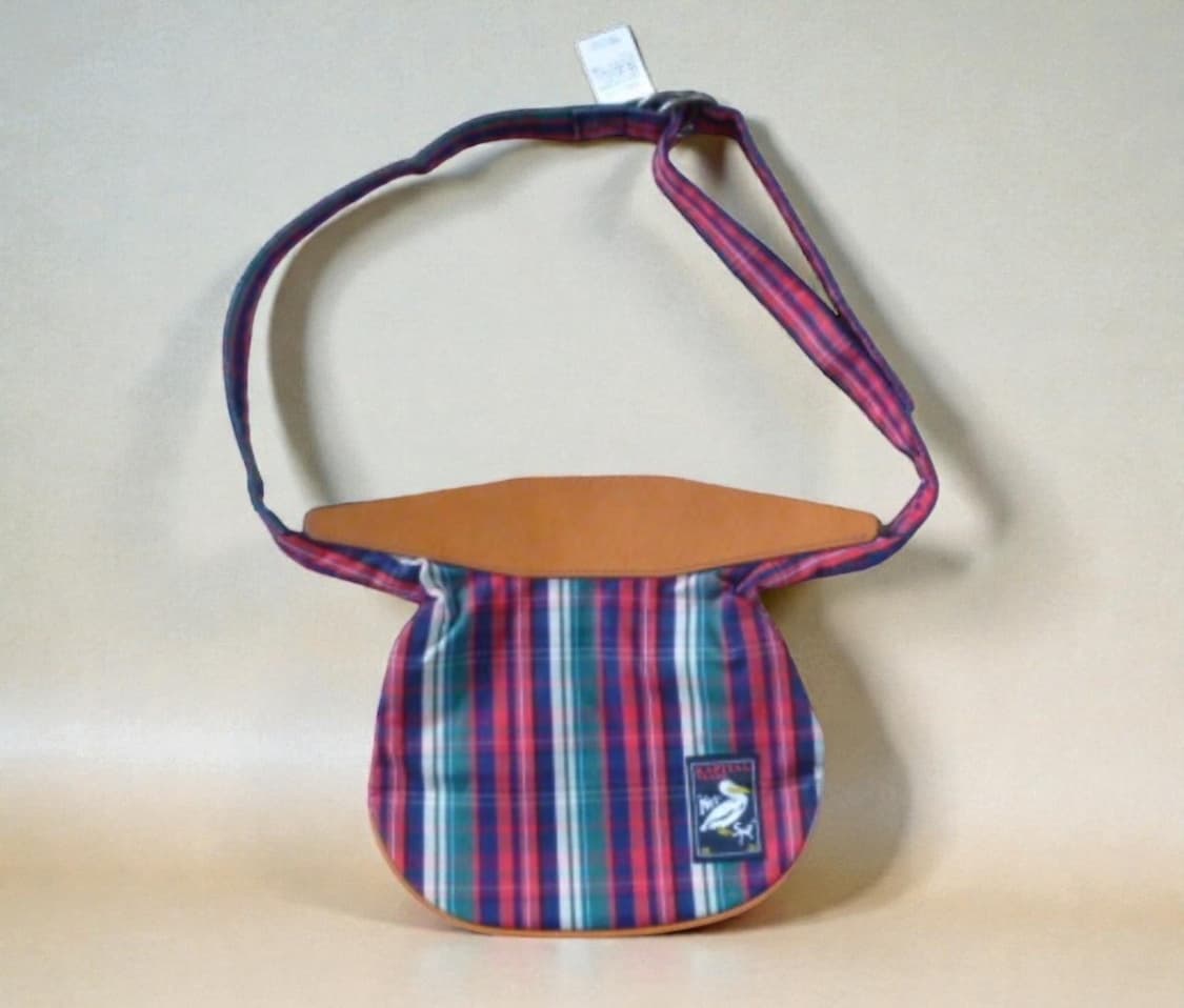 (새상품, 택o) Kapital 캐피탈 펠리컨 퍼플 체크 숄더백 상품이미지1