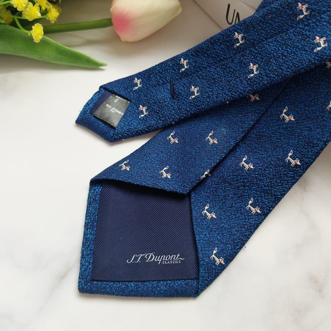 에스.티. 듀퐁 실크 애니멀 패턴 넥타이 7.5cm B등급 K921 상품이미지4