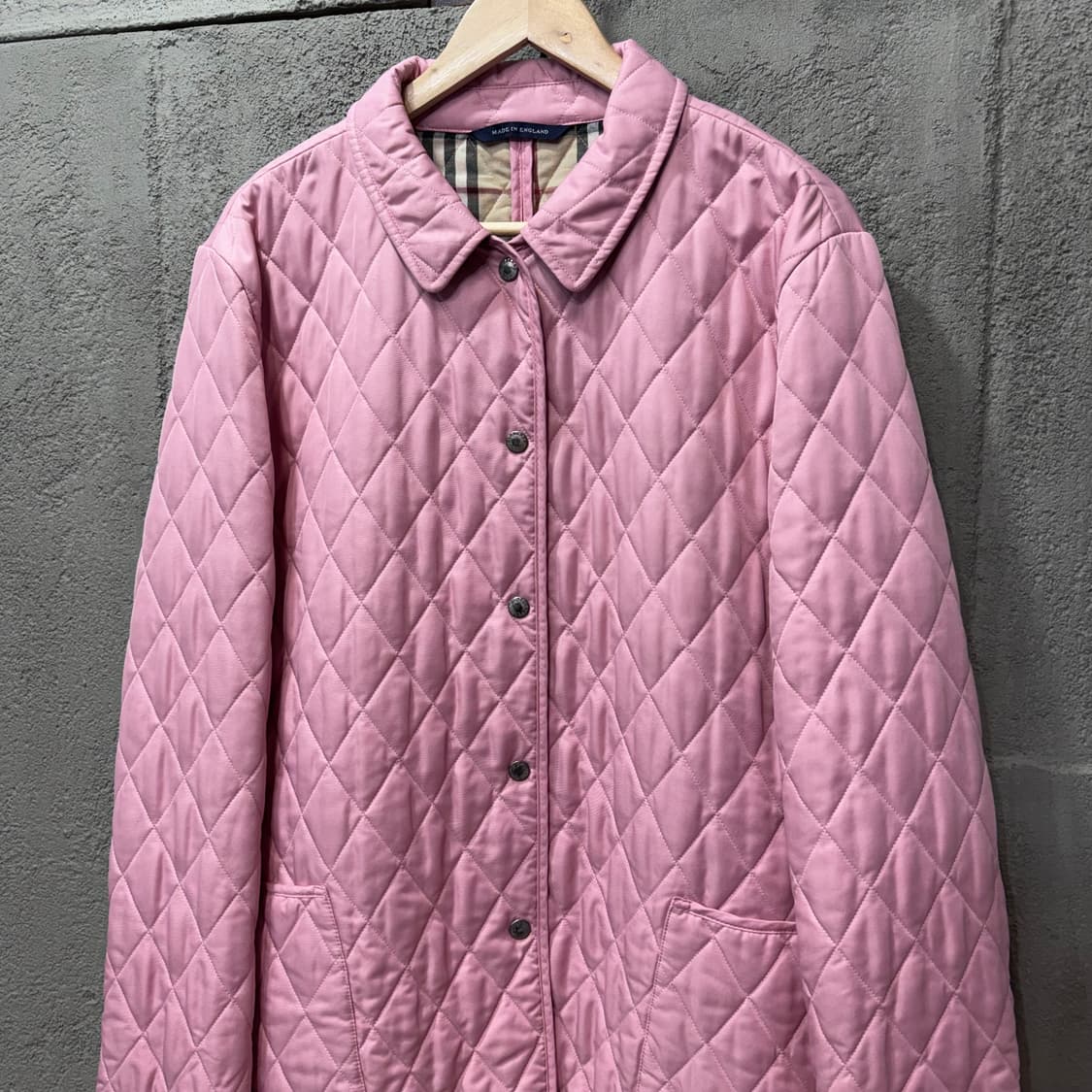버버리 우먼스 핑크 퀼팅 자켓 made in ENGLAND (L)   상품이미지2