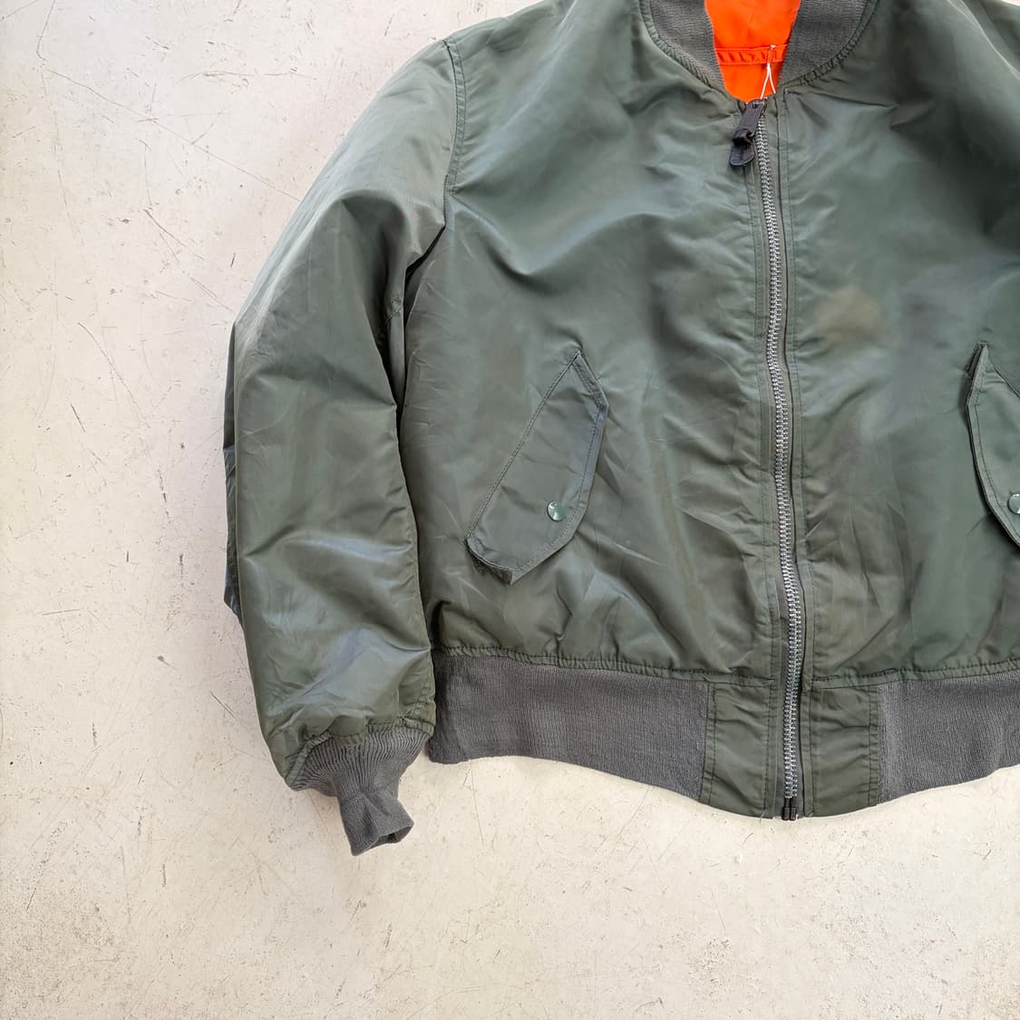 90s USA 알파 인더스트리 빈티지 MA-1 플라이트 자켓 L 상품이미지3