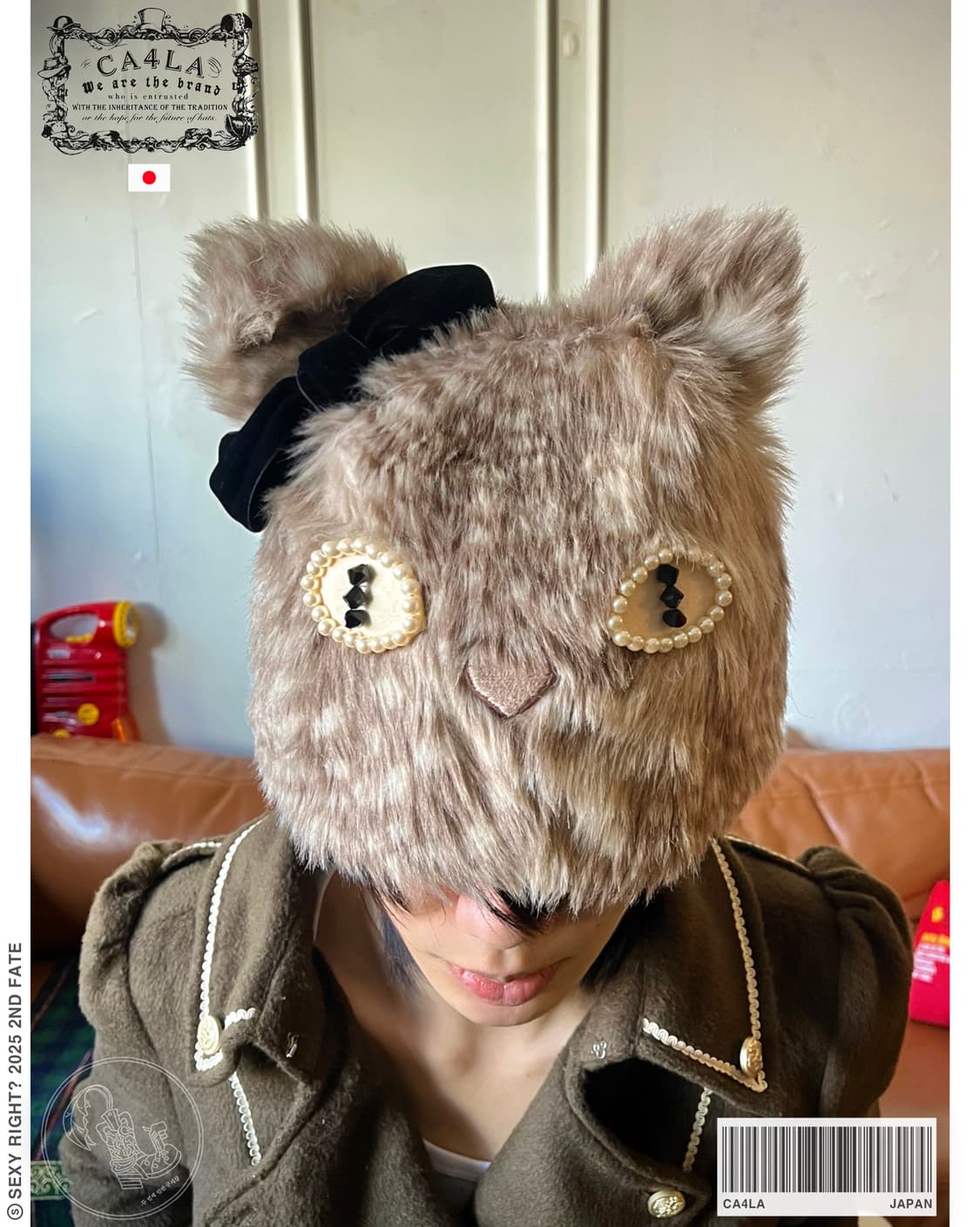 CA4LA Archive Cats Jewel&Ribbon Fur Hat 상품이미지1