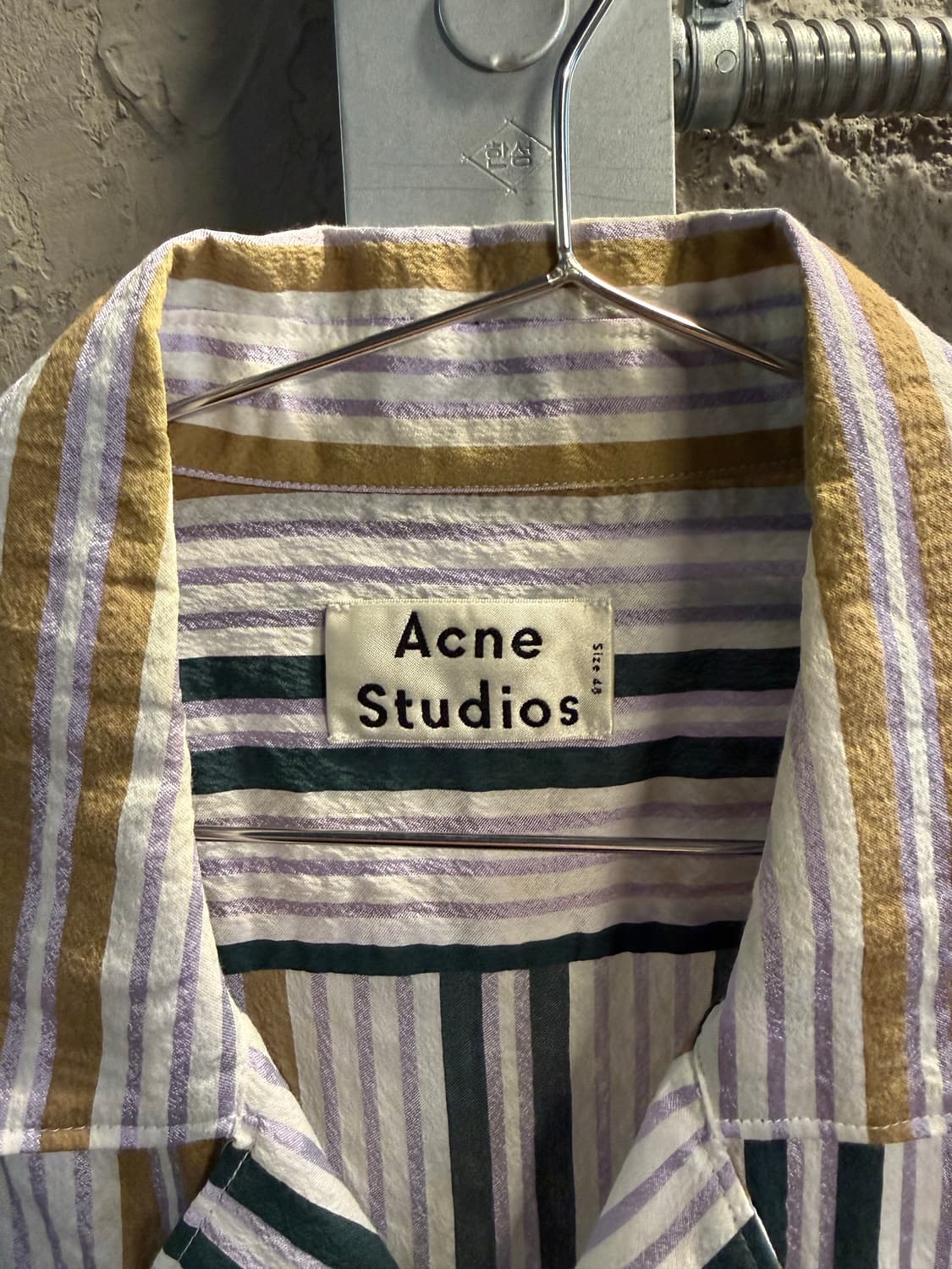 44 아크네 스튜디오 ACNE STUDIOS 시어 스트라이프 셔츠 그린 상품이미지5
