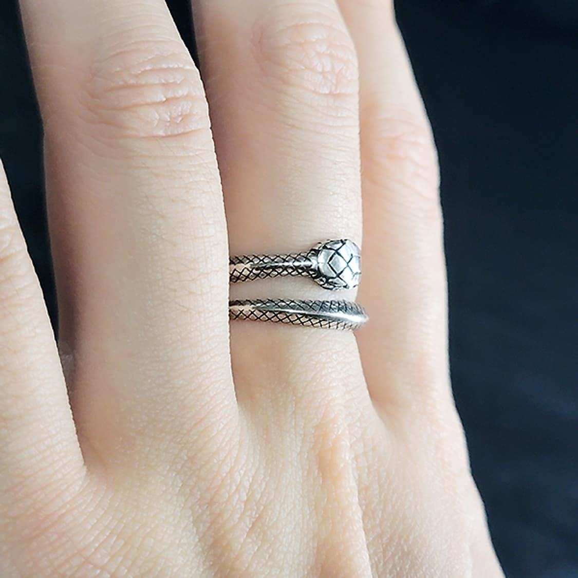 Coil Snake 실버 남자 엔틱 빈티지 명품 뱀 반지 상품이미지6