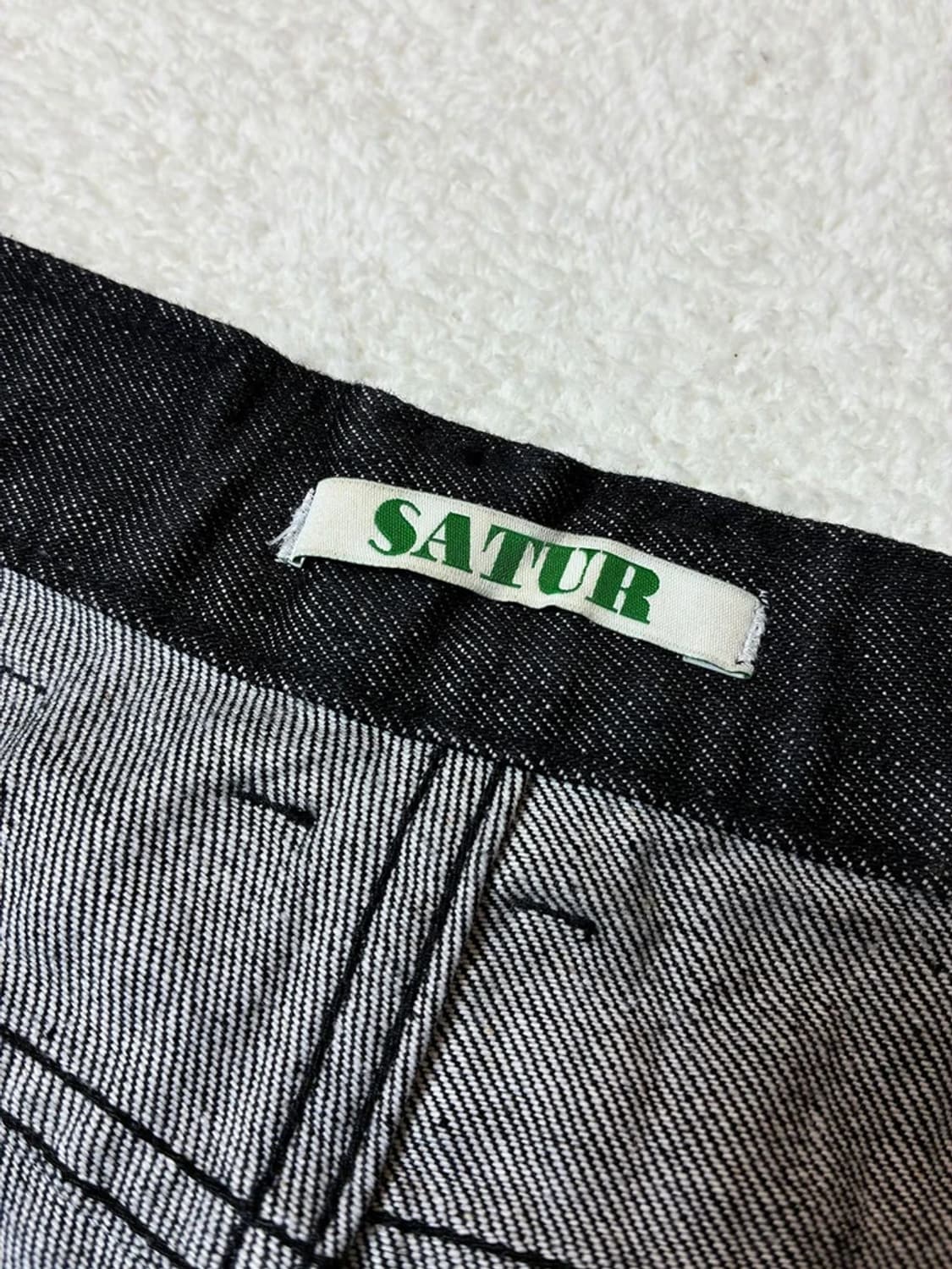 세터 Satur 카이엔 원턱 흑청 데님 팬츠 PN6330 상품이미지8