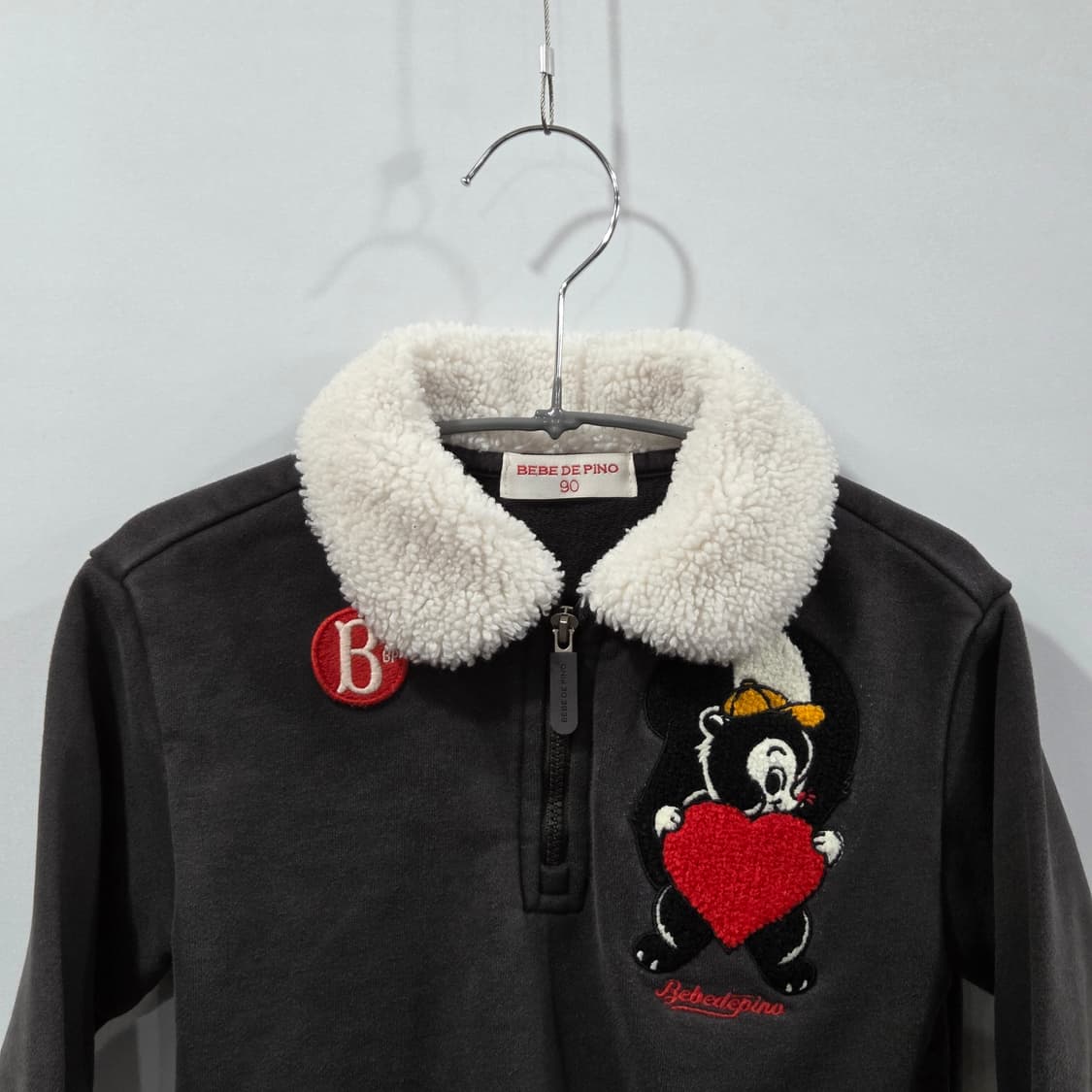 베베드피노 플리스 카라 하프집업 스웻셔츠 90  상품이미지2