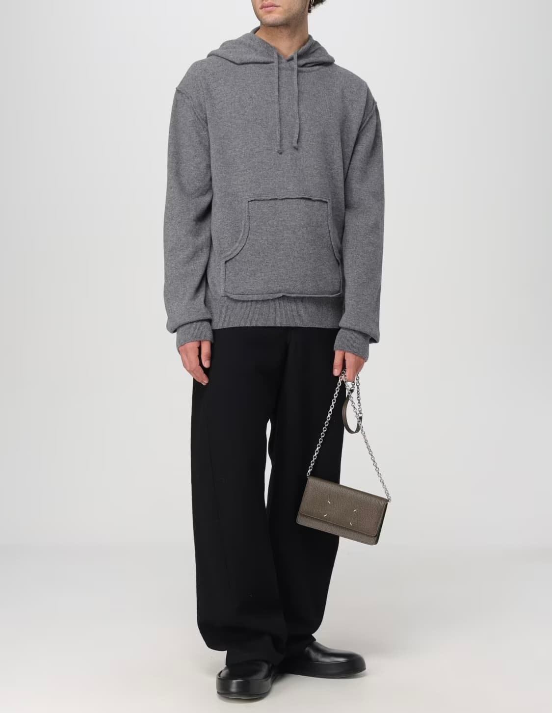 [L] 마르지엘라 캐시미어 울 후드 니트 그레이 상품이미지6