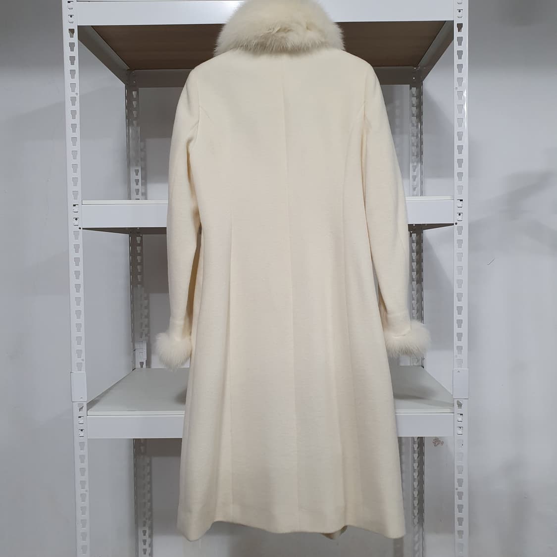 빈티지 아이보리 폭스퍼 롱 코트 상품이미지2