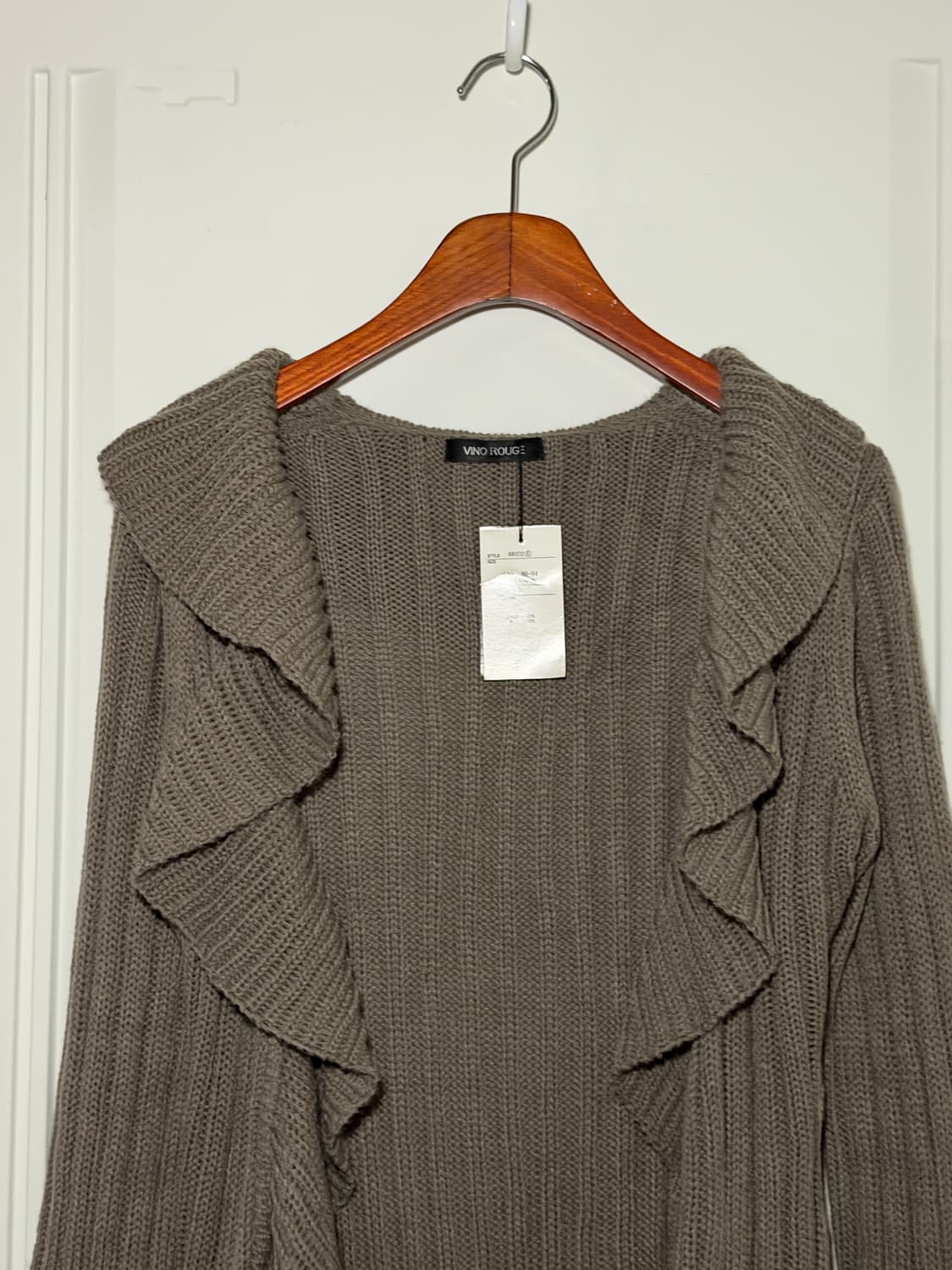 일본빈티지 러플 웨이브 니트가디건 상품이미지5