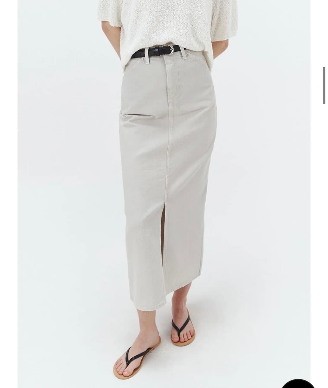 던스트 front slit h-line skirt light-greige 상품이미지4