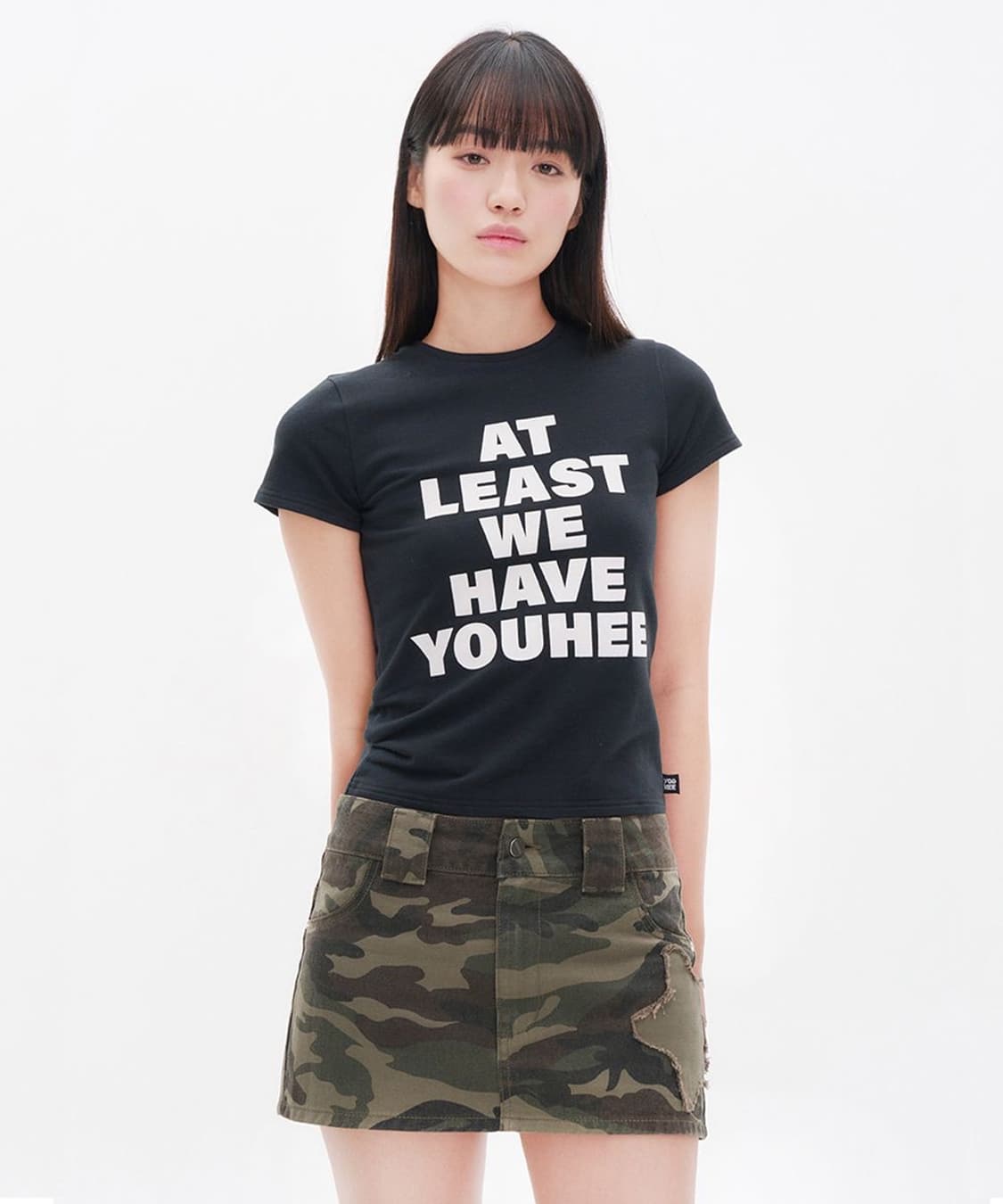 유희 레터링 반팔 티셔츠 블랙 상품이미지1