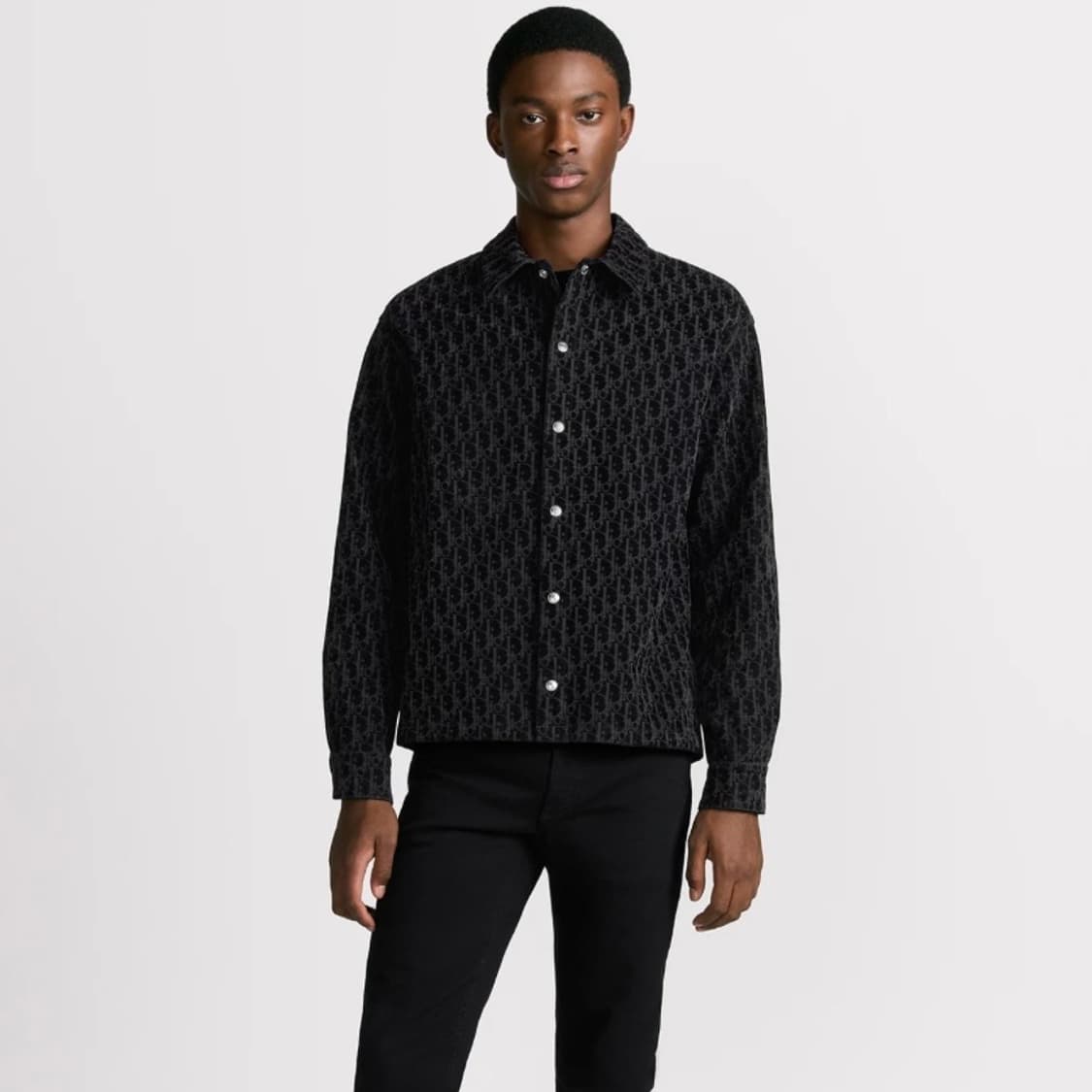 [S+급/50] 디올 오블리크 데님 셔츠 자켓 블랙 상품이미지8