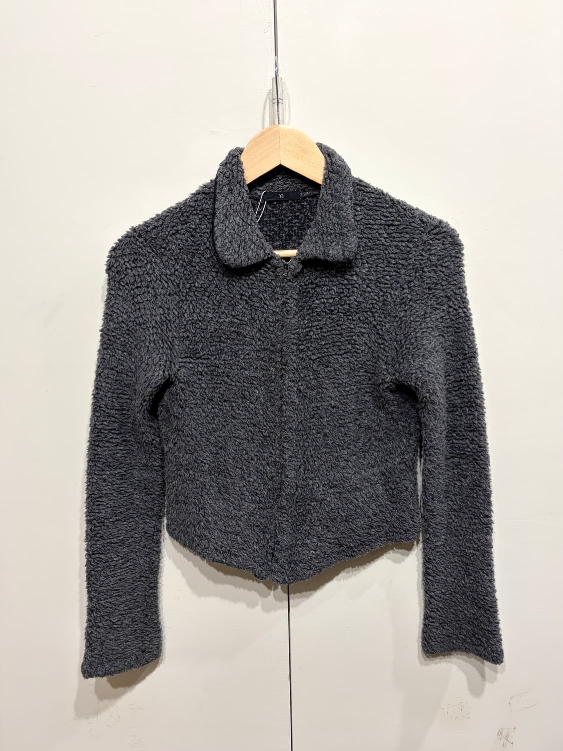 요지야마모토 부클 집업 울 니트 가디건 상품이미지1