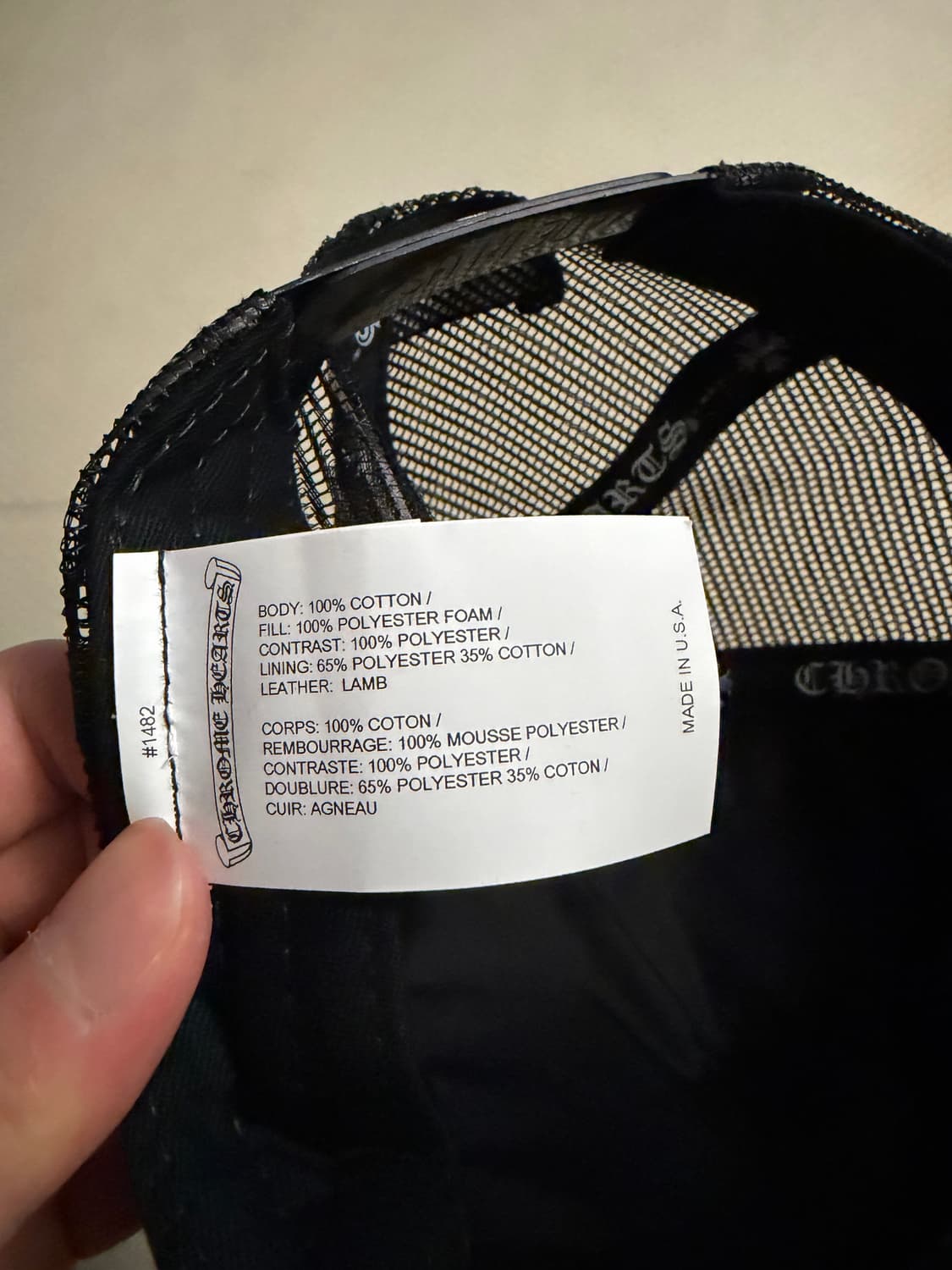 [OS] 크롬하츠 레더 트리플 크로스 블랙 매쉬캡 상품이미지4