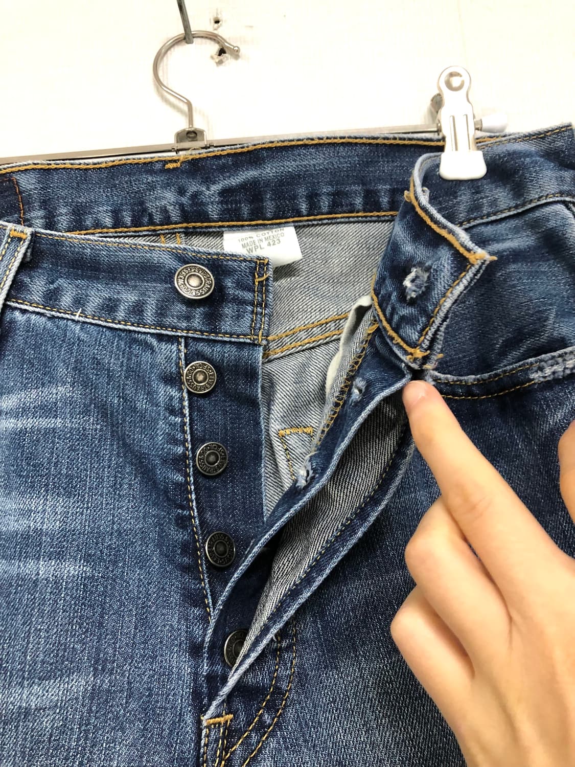 Made 멕시코) 리바이스 501 일자핏 워싱 데님팬츠 청바지 30 상품이미지6