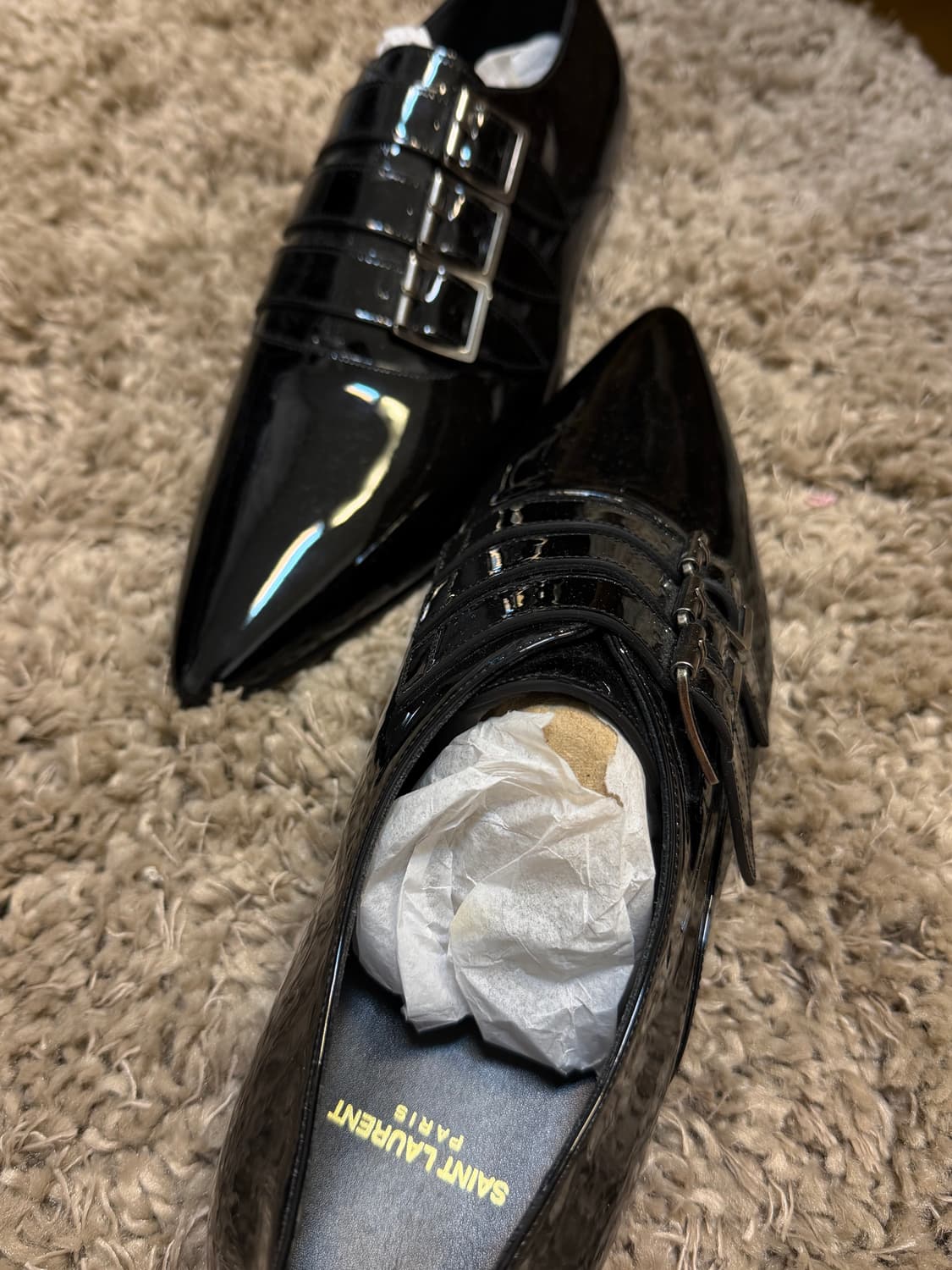 새제품)생로랑 애나멜 트리플 스트랩 슈즈로퍼 상품이미지5