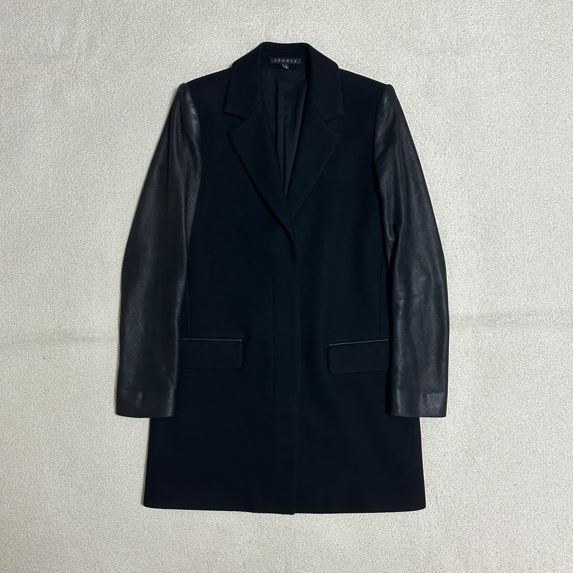 띠어리 울캐시미어 레더 코트 상품이미지2