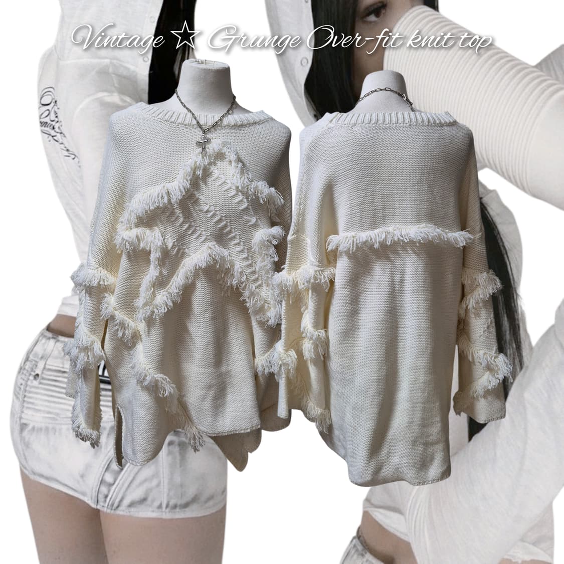 Vintage ☆ Grunge Over-fit knit top 상품이미지1