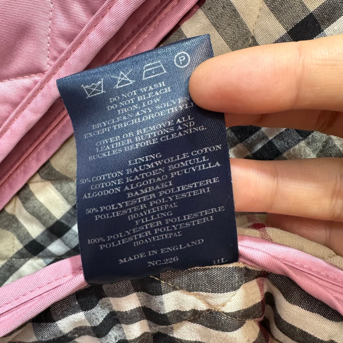 버버리 우먼스 핑크 퀼팅 자켓 made in ENGLAND (L)   상품이미지9