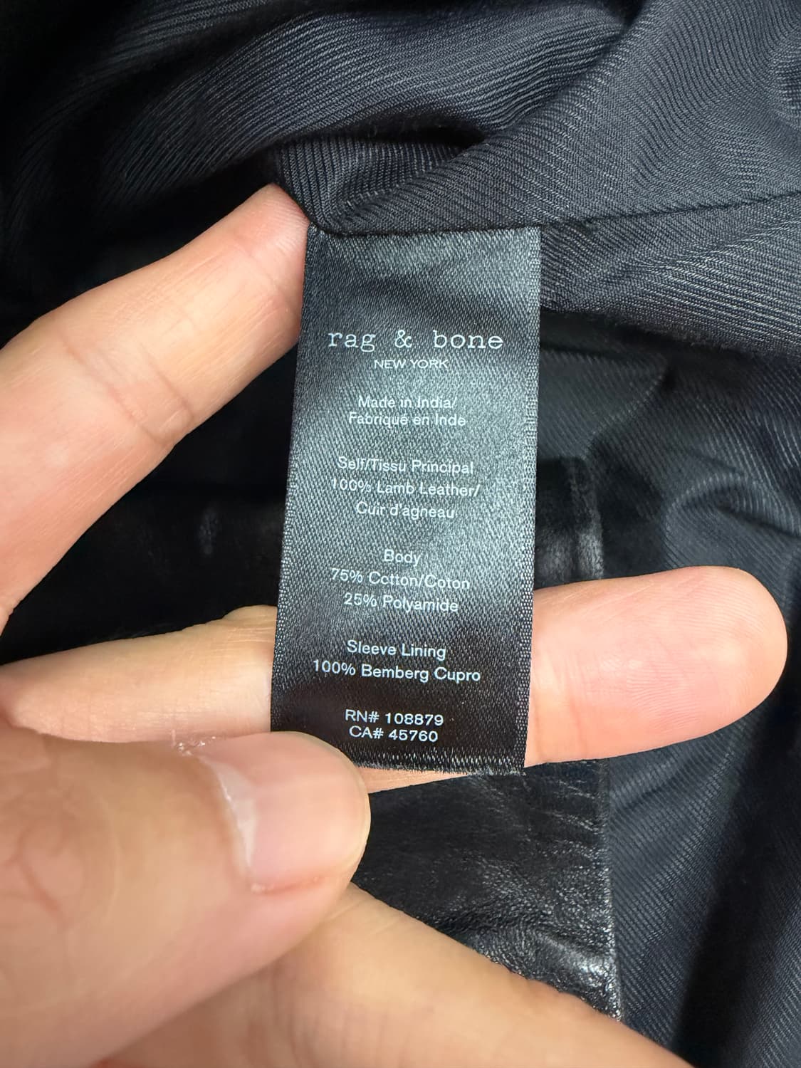 정품) rag&bone 랙앤본 블랙 여성 가죽 코트 4 상품이미지7