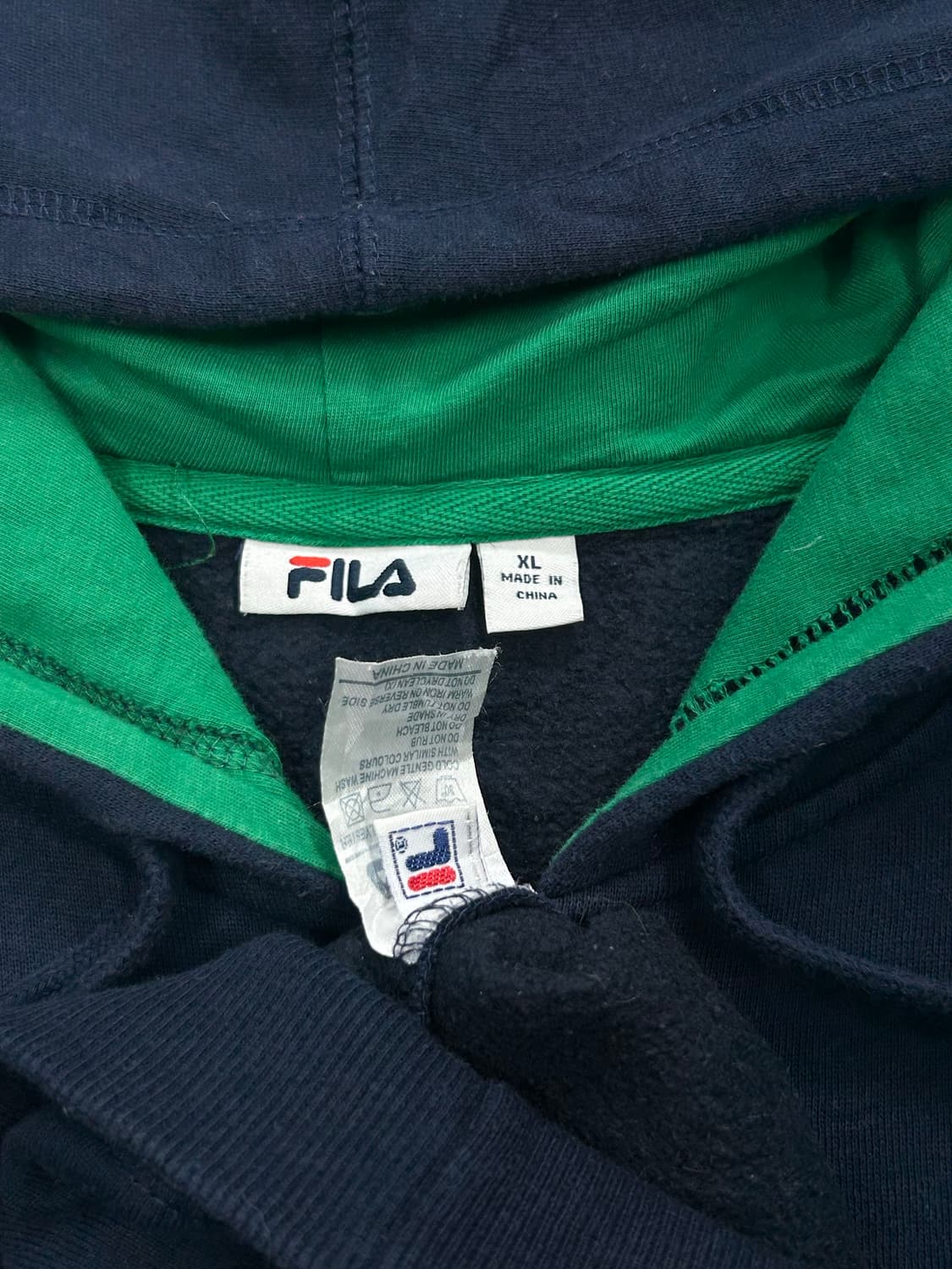 휠라 빅로고 네이비 후드집업 XL 상품이미지5