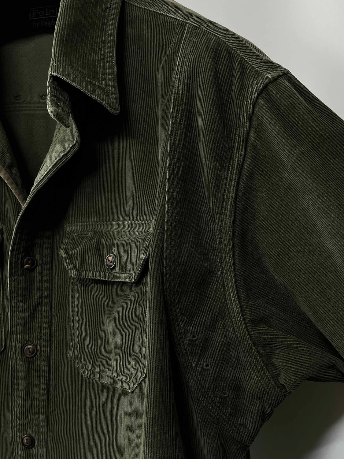 90's 폴로 랄프로렌 포레스트 그린 코듀로이 마이널 워크 셔츠 상품이미지7