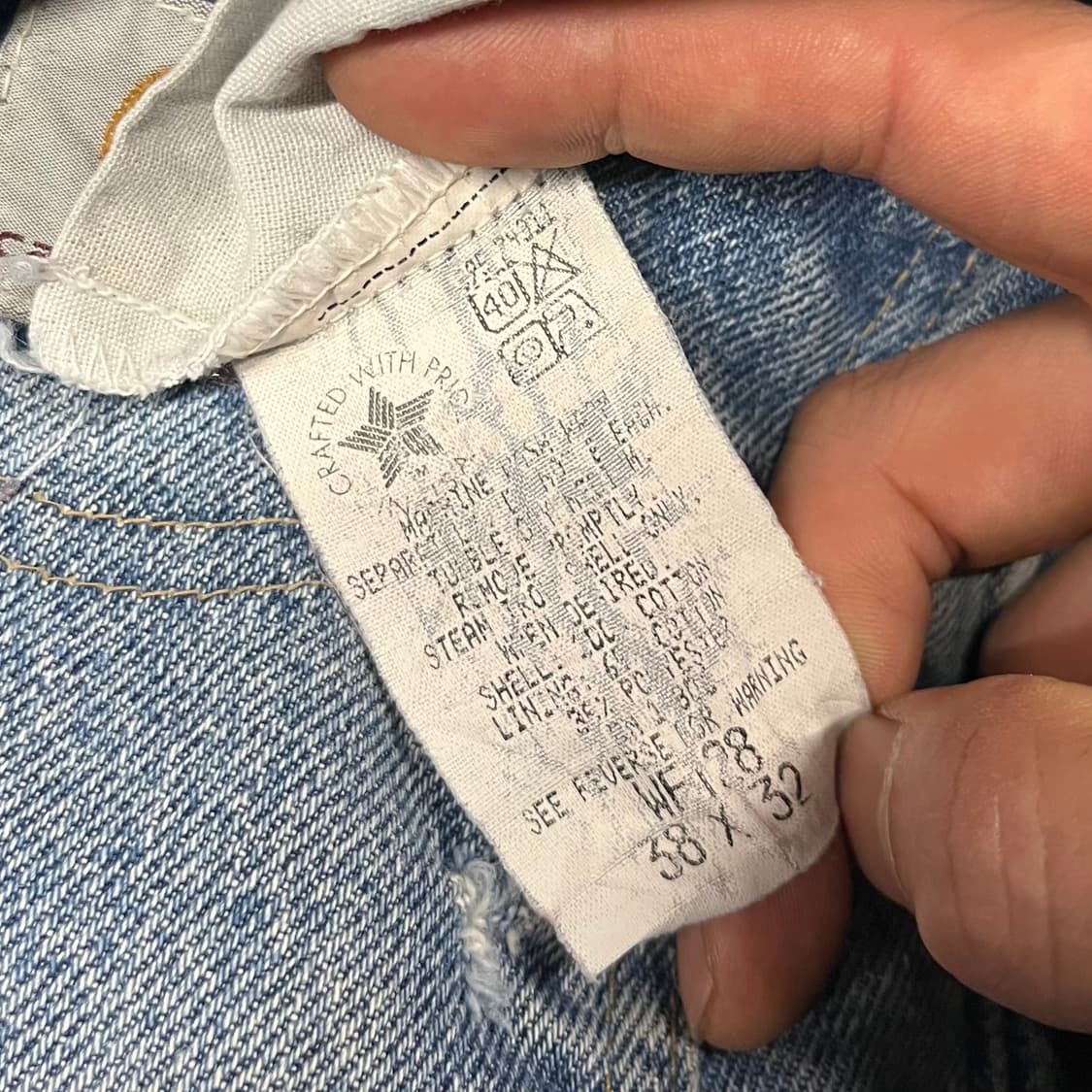 90s Carhartt 플란넬 라인드 데님 팬츠 (37“) 상품이미지5