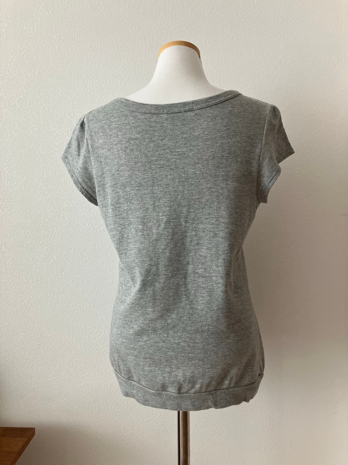 회색 단추 반팔 티셔츠 모리걸 일본빈티지 상품이미지3