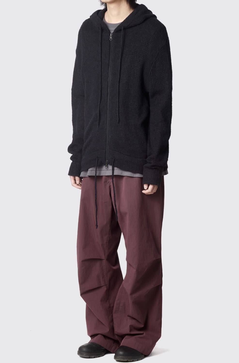 해칭룸 모헤어 니트 후디 블랙 4 상품이미지2