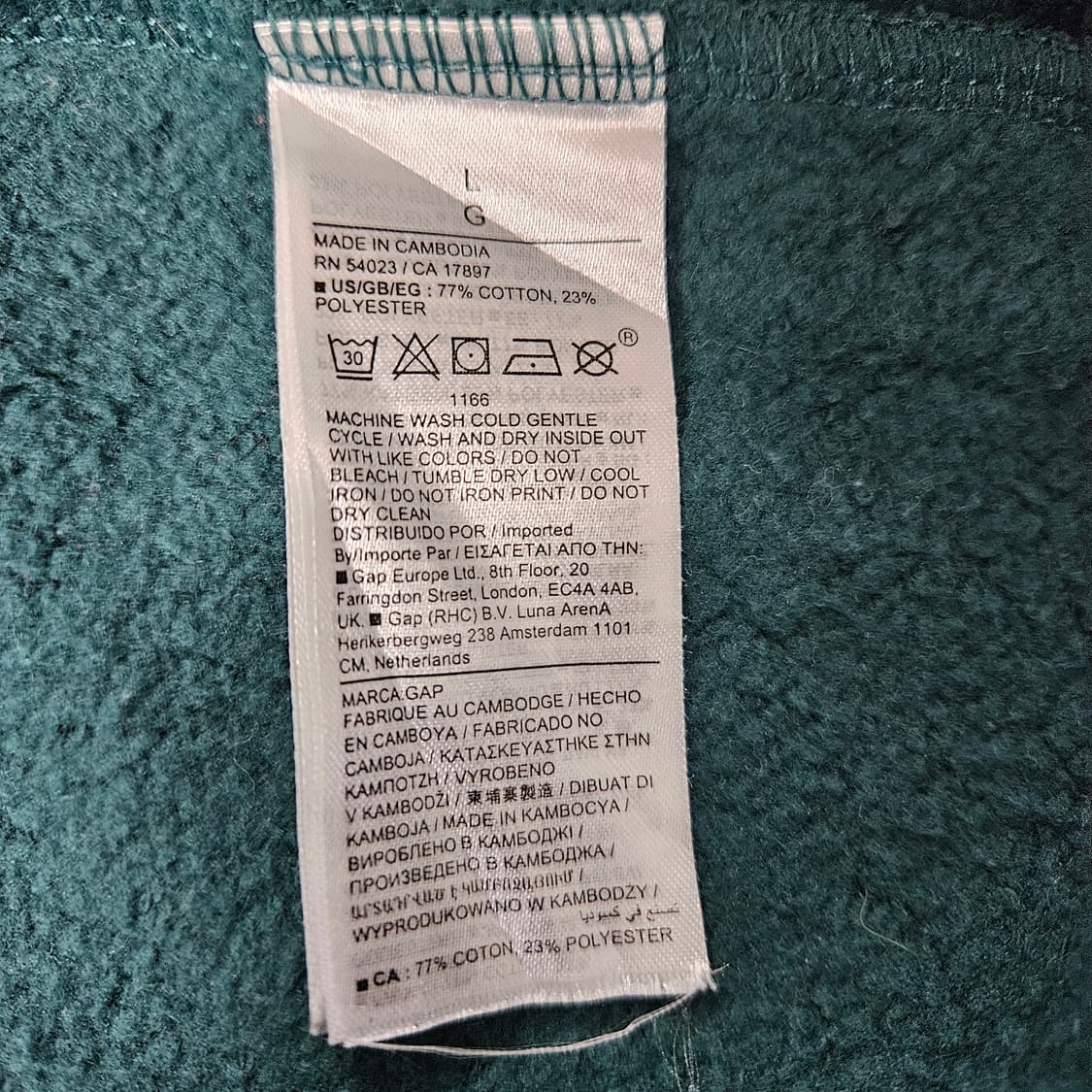 L 105) Gap 빈티지 브이넥 기모 맨투맨 상품이미지6