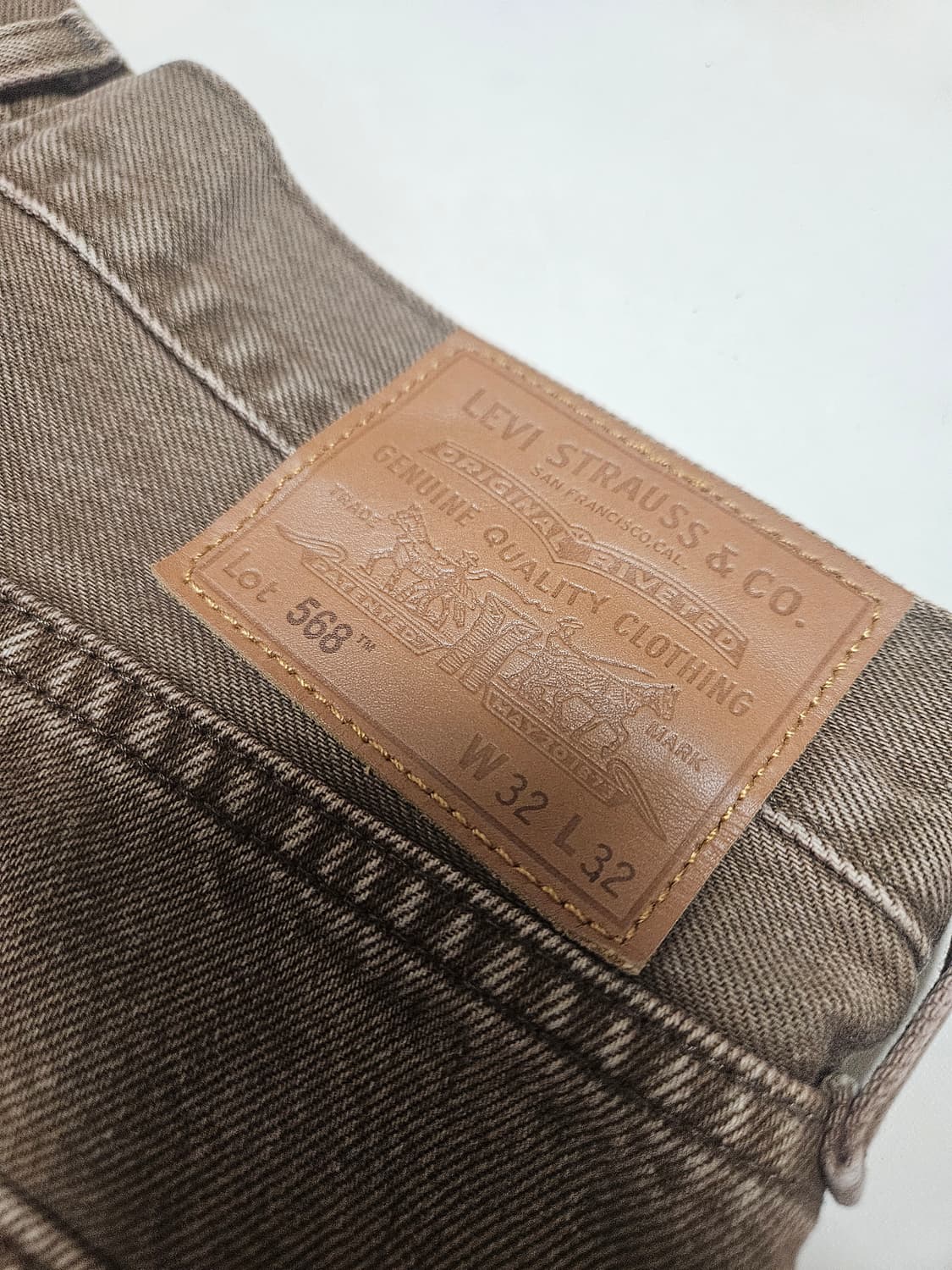 리바이스 568 브라운 데님 32x32 (세미와이드 핏 / 상태최상급) 상품이미지5