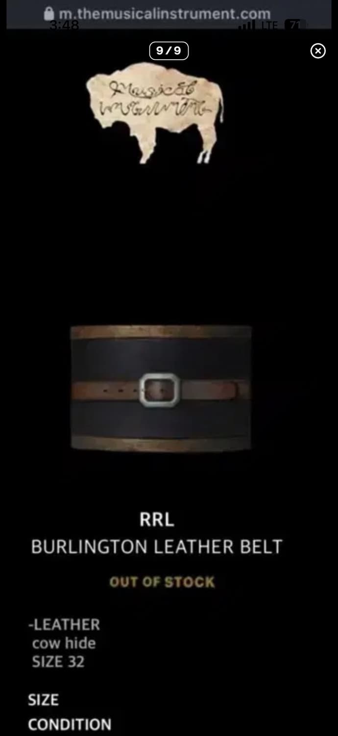 RRL 솔리드 브라스 벌링턴 벨트 상품이미지9